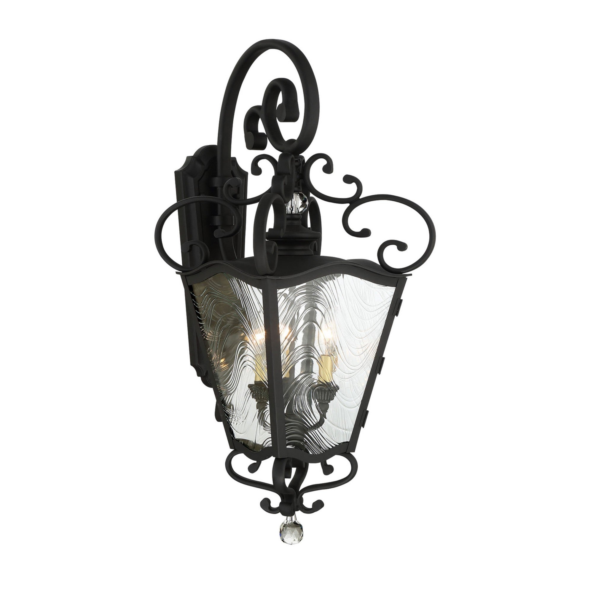 Brixton Ivey 32" 3-Light Outdoor Wall Lantern, Coal & Honey Gold Highlights - Bees Lighting