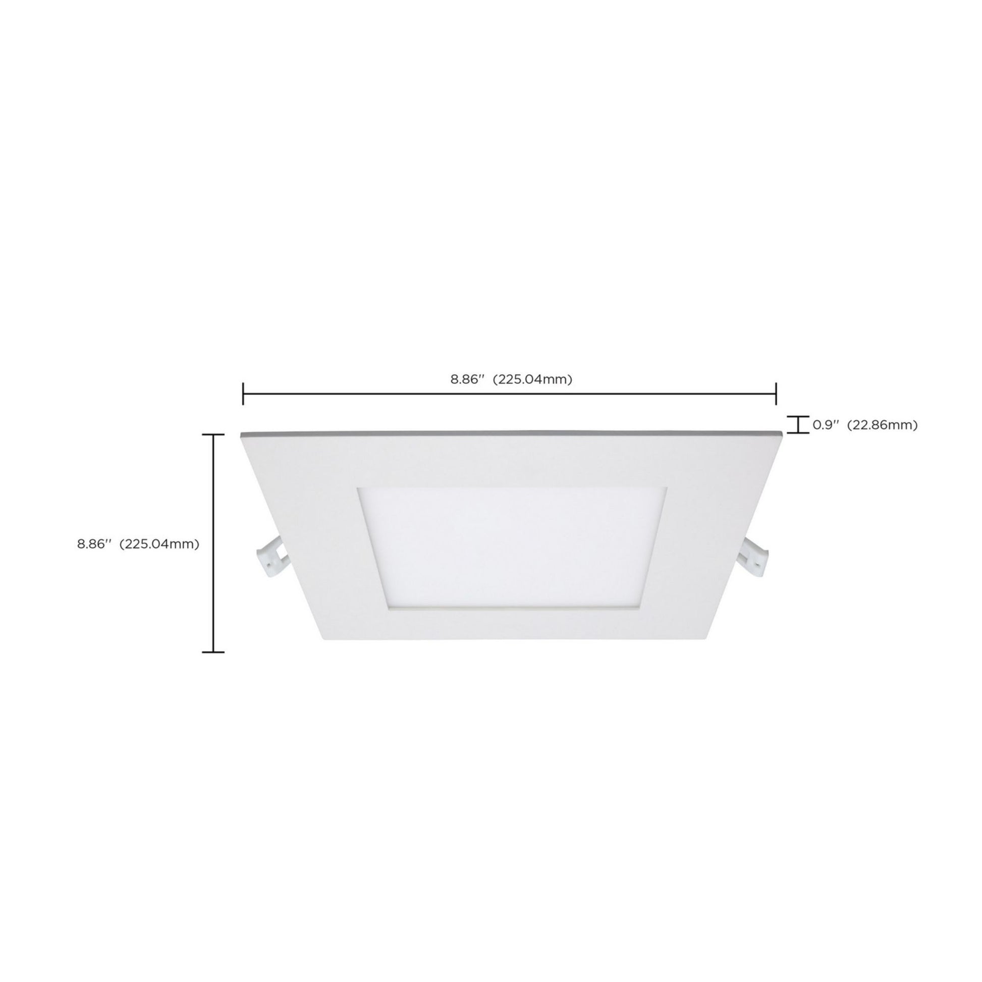 Edge-Lit 8" Square Canless LED Recessed Light, 24W, 1650 Lm, 5-CCT - Bees Lighting