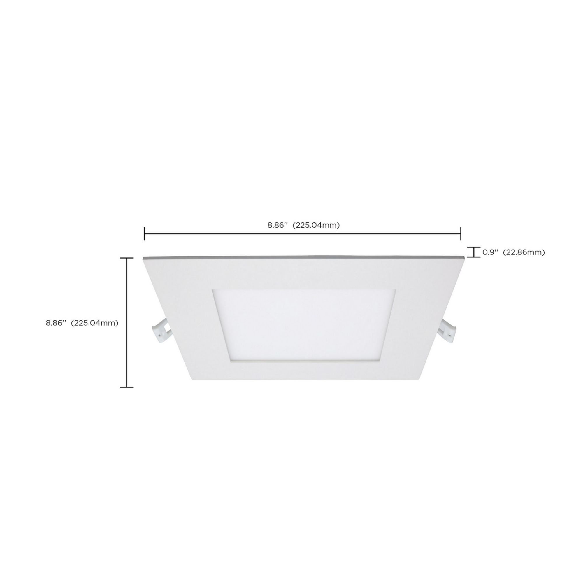 Edge-Lit 8" Square Canless LED Recessed Light, 24W, 1650 Lm, 5-CCT - Bees Lighting