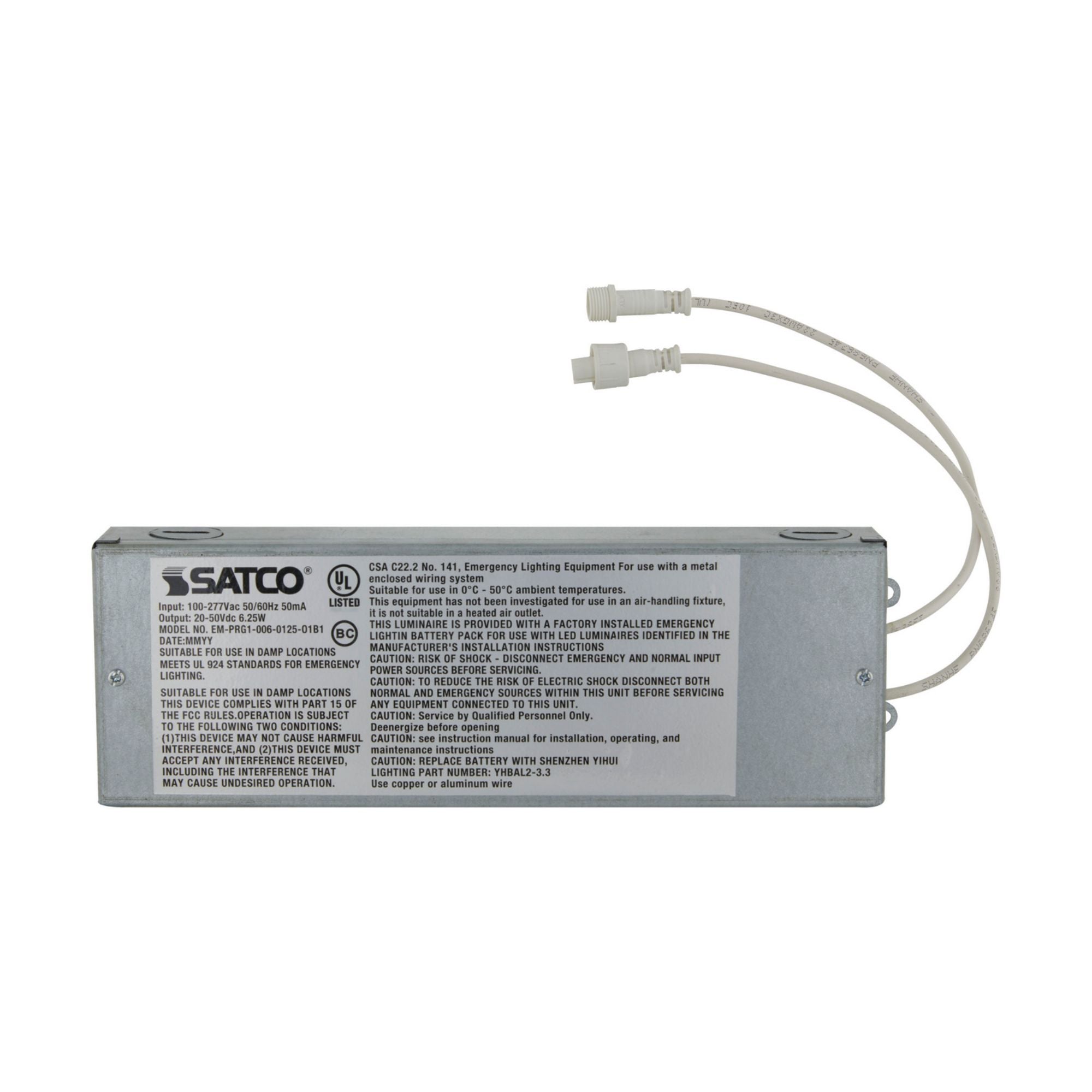 LED Emergency Drivers, 6 Watts, 20-50V DC Output - Bees Lighting