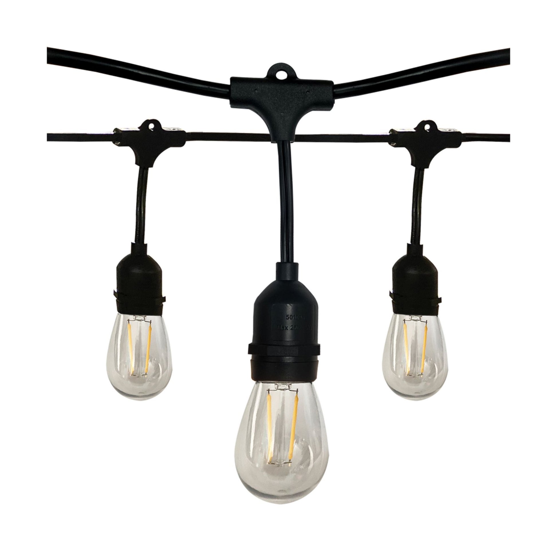 Indoor/Outdoor 24 Feet LED String Light, 12-LED Bulbs, 2700K - Bees Lighting