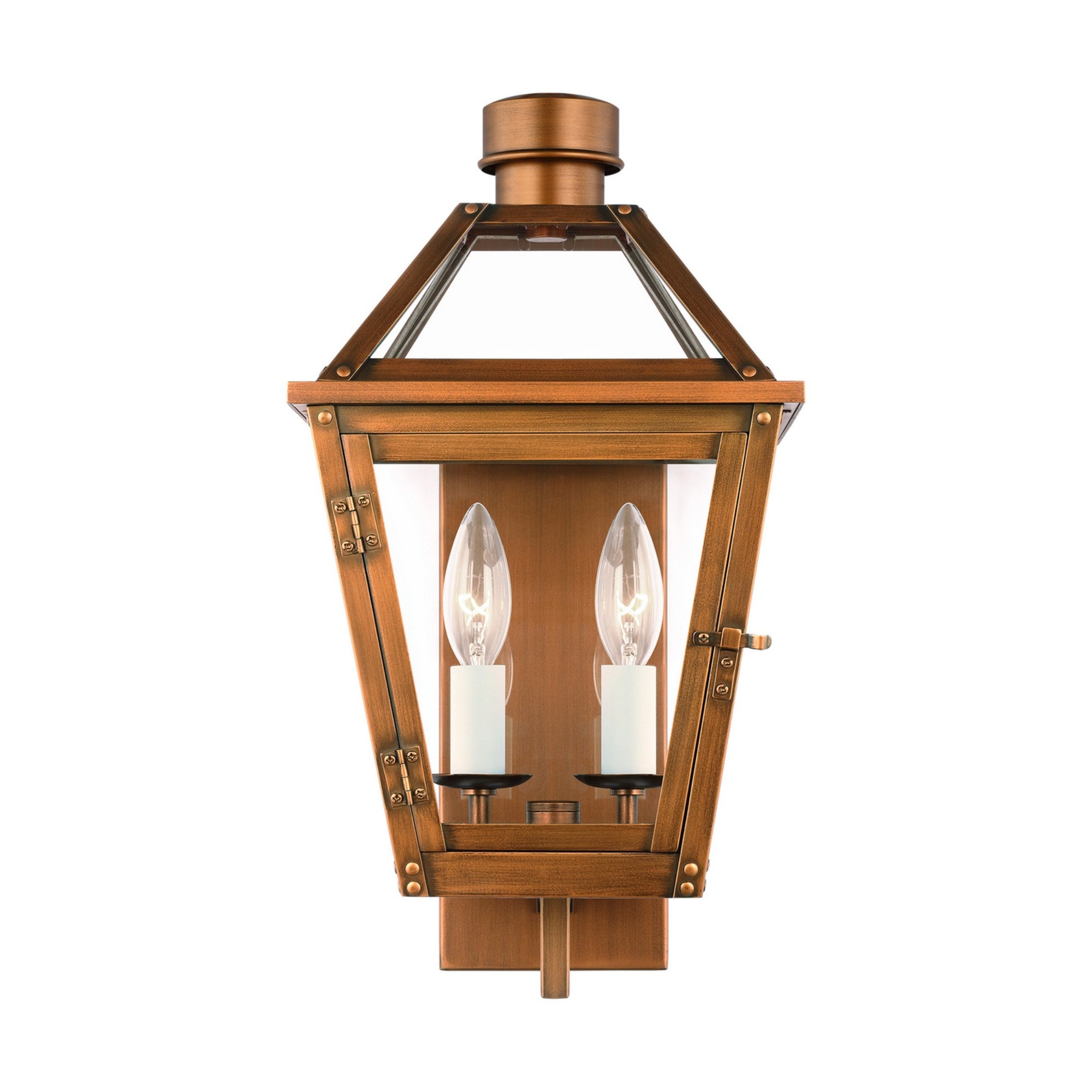 Hyannis 16" 2-Light Small Wall Lantern, Natural Copper Finish - Bees Lighting