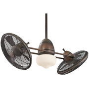 Gyro LED 42" Dual Ceiling Fan with Light and Wall Control, Restoration Bronze - Bees Lighting