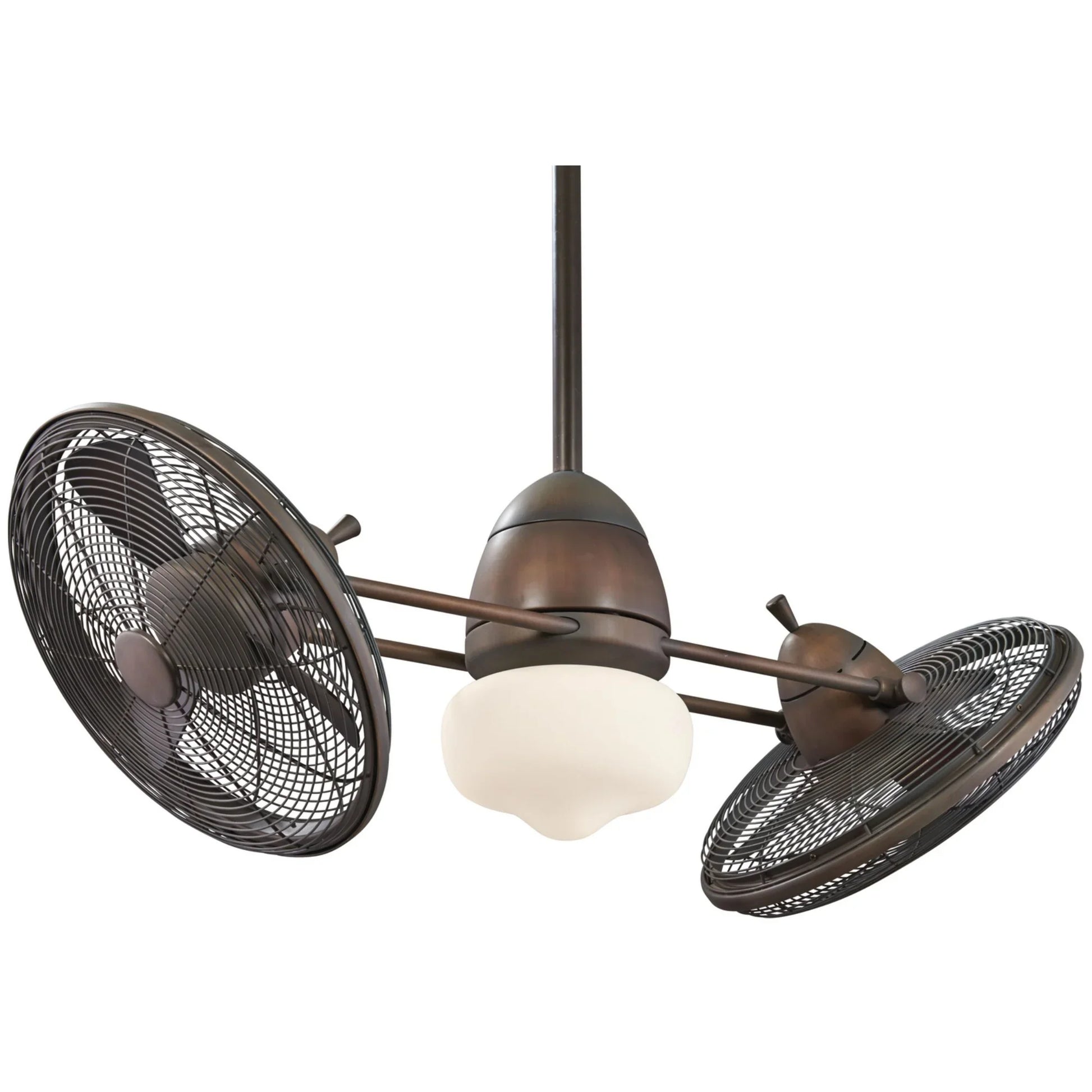 Gyro LED 42" Dual Ceiling Fan with Light and Wall Control, Restoration Bronze - Bees Lighting