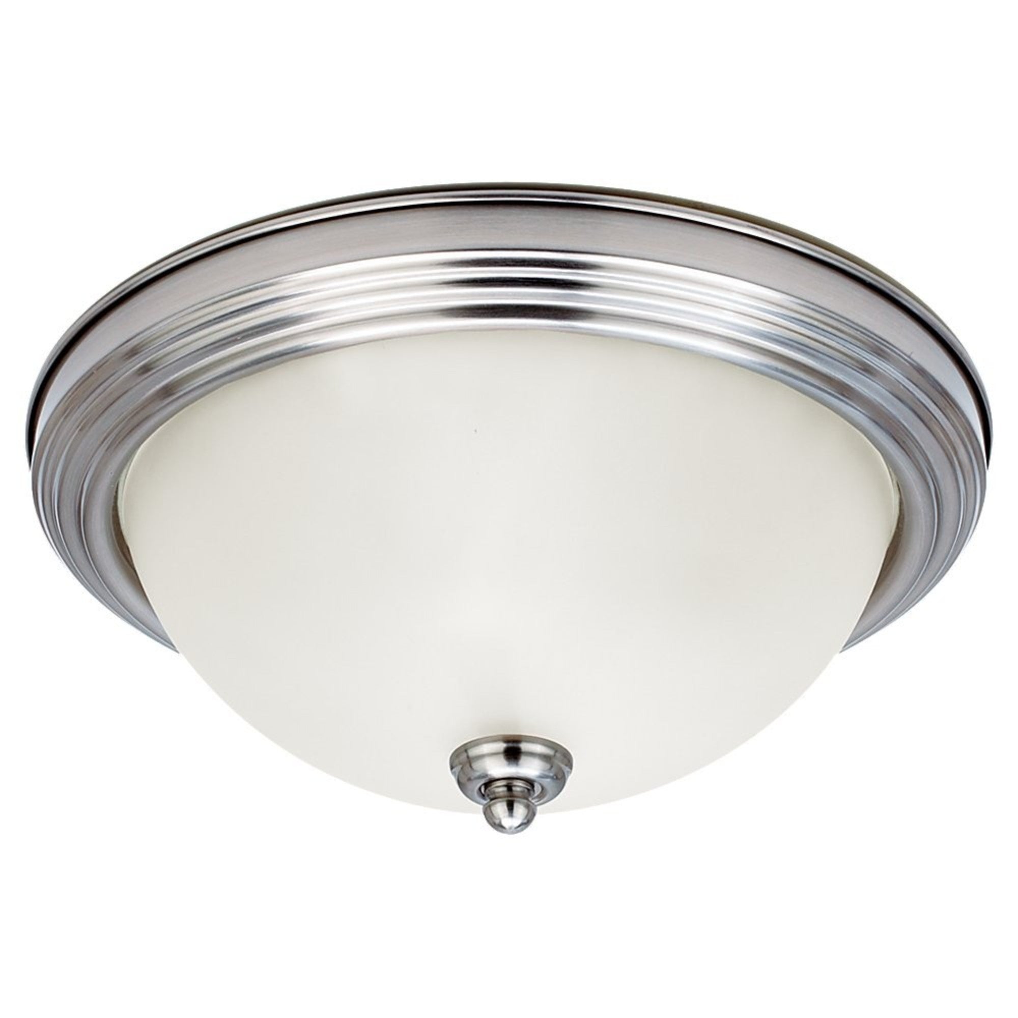 Geary 13" 2-Light Flush Mount, Brushed Nickel Finish - Bees Lighting