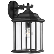 Kent 16" Outdoor Wall Lantern, Black Finish with Clear Glass - Bees Lighting