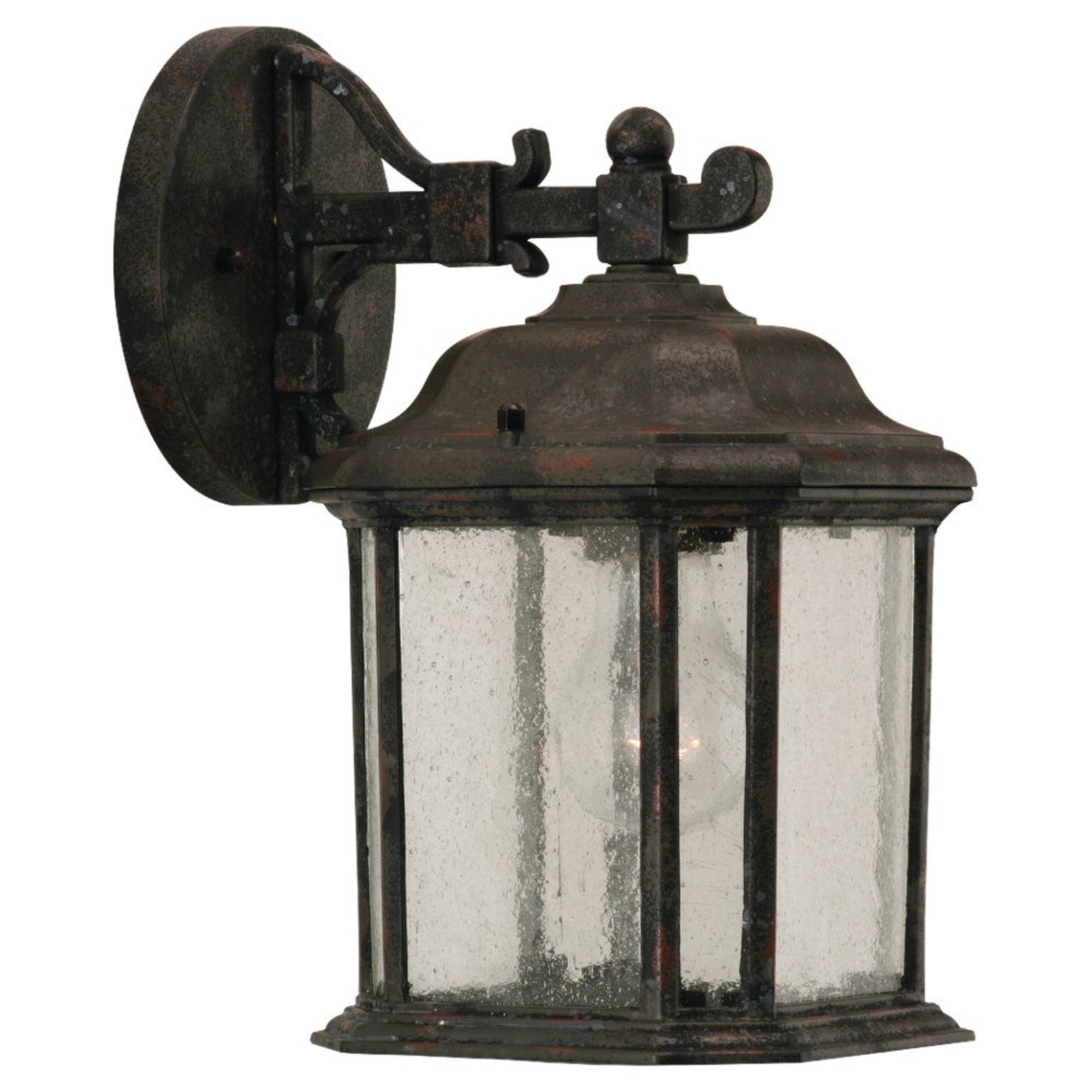 Kent 12" Outdoor Wall Lantern, Oxford Bronze Finish with Clear Seeded Glass - Bees Lighting