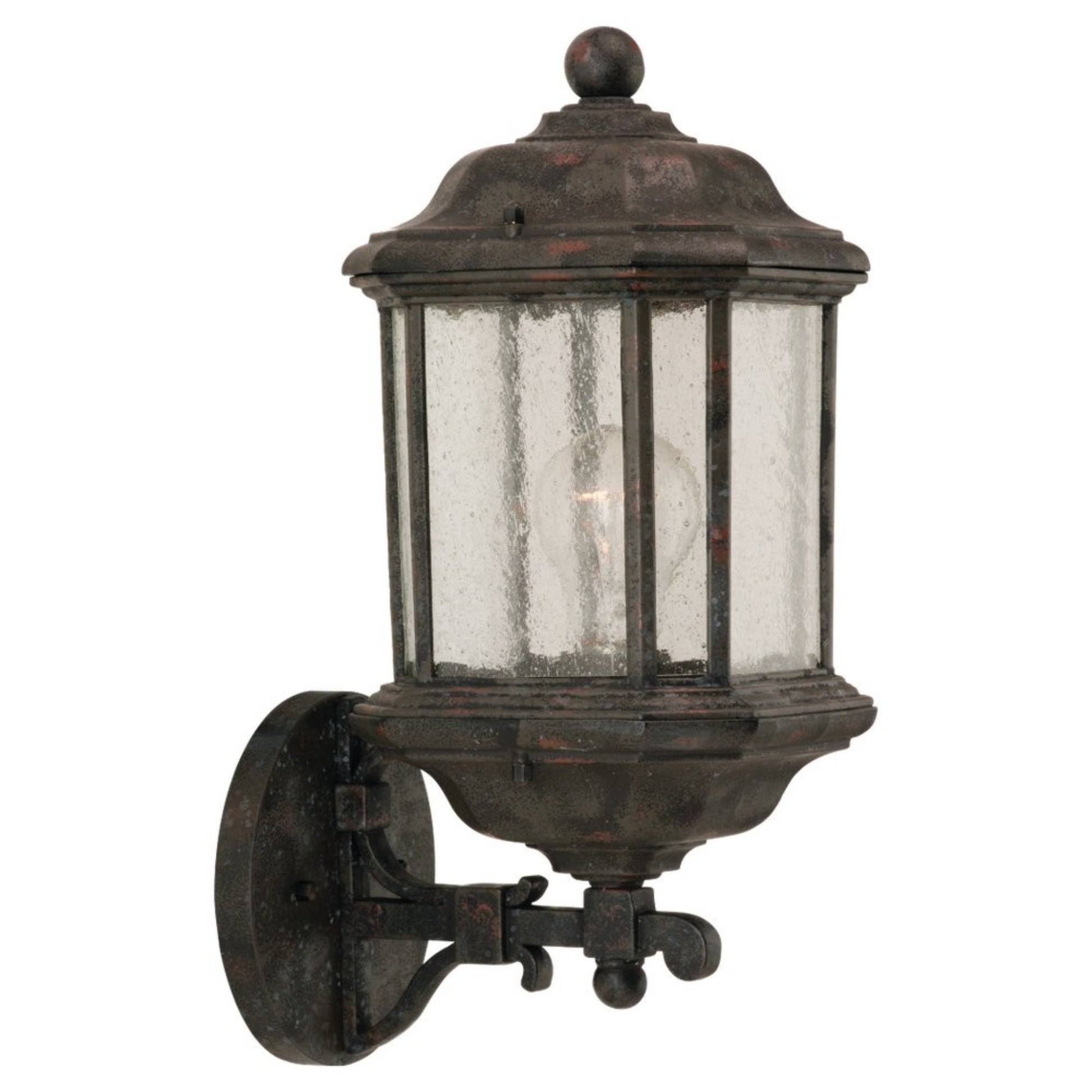 Kent 19" Outdoor Wall Lantern, Oxford Bronze Finish with Clear Seeded Glass - Bees Lighting