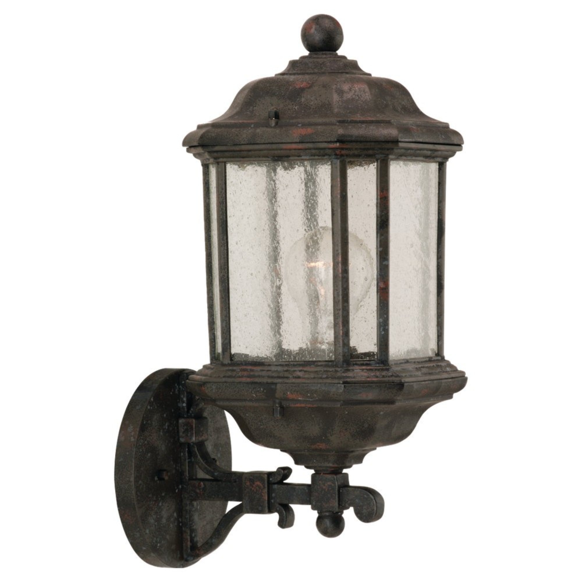Kent 19" Outdoor Wall Lantern, Oxford Bronze Finish with Clear Seeded Glass - Bees Lighting