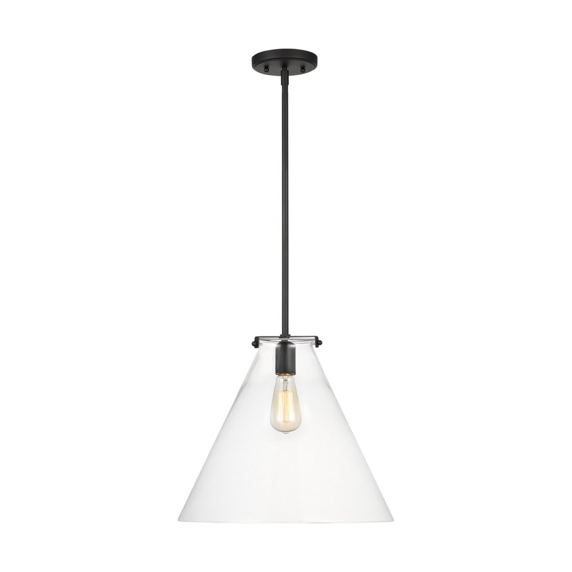 Kate 16" Cone Pendant, Midnight Black Finish - Bees Lighting