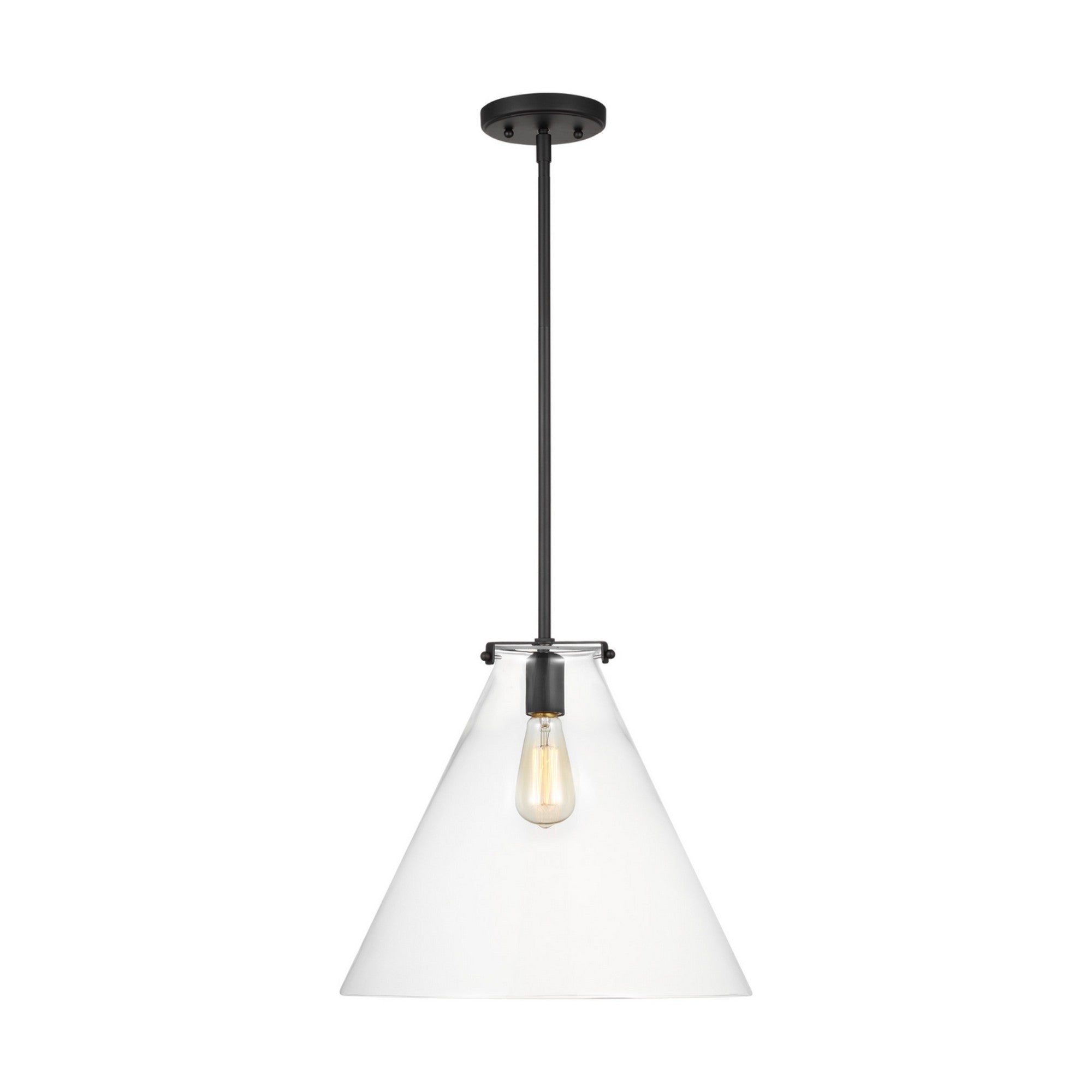 Kate 16" Cone Pendant, Midnight Black Finish - Bees Lighting