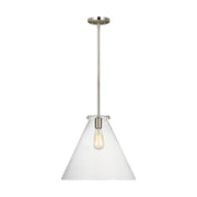 Kate 16" Cone Pendant, Brushed Nickel Finish - Bees Lighting