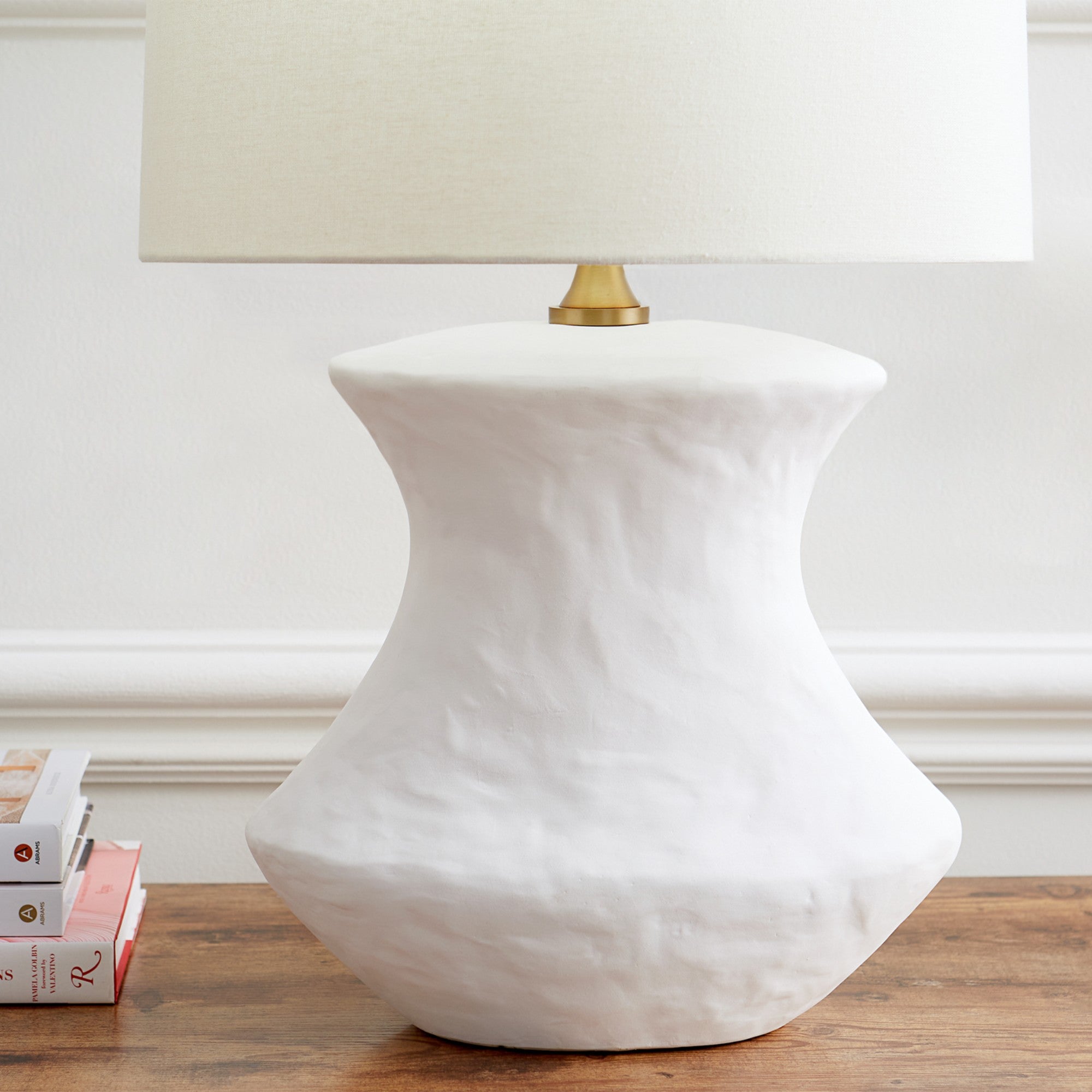 Bone Table Lamp, Matte White Ceramic Finish - Bees Lighting