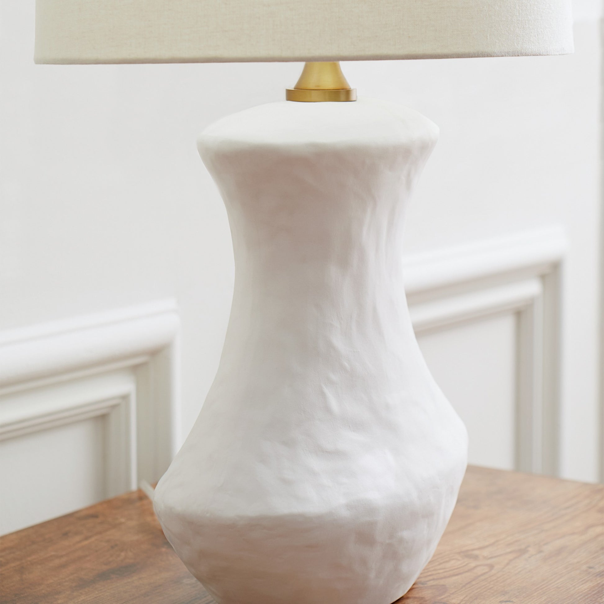 Bone Table Lamp, Matte White Ceramic Finish - Bees Lighting