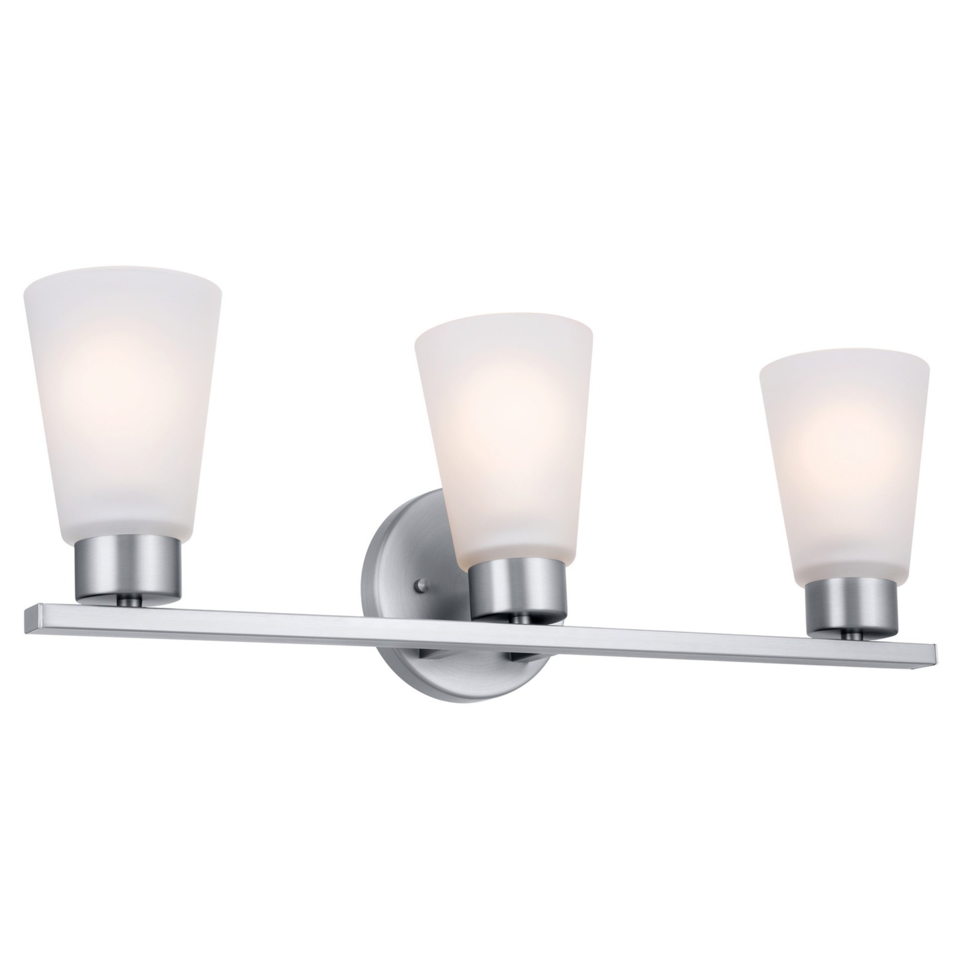 Stamos 22" 3-Light Bath Vanity Light, Brushed Nickel Finish - Bees Lighting