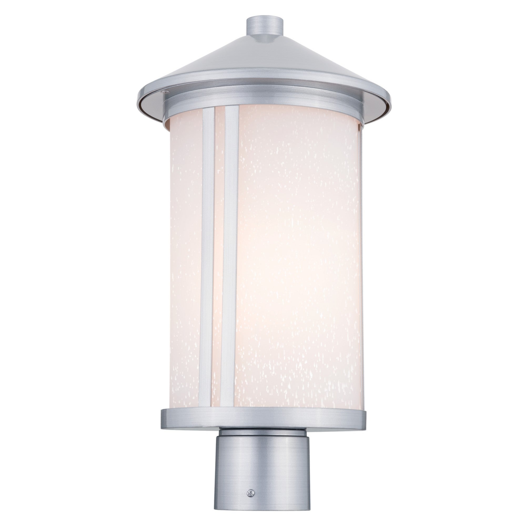 Lombard 17" Outdoor Post Light, Brushed Aluminum Finish - Bees Lighting