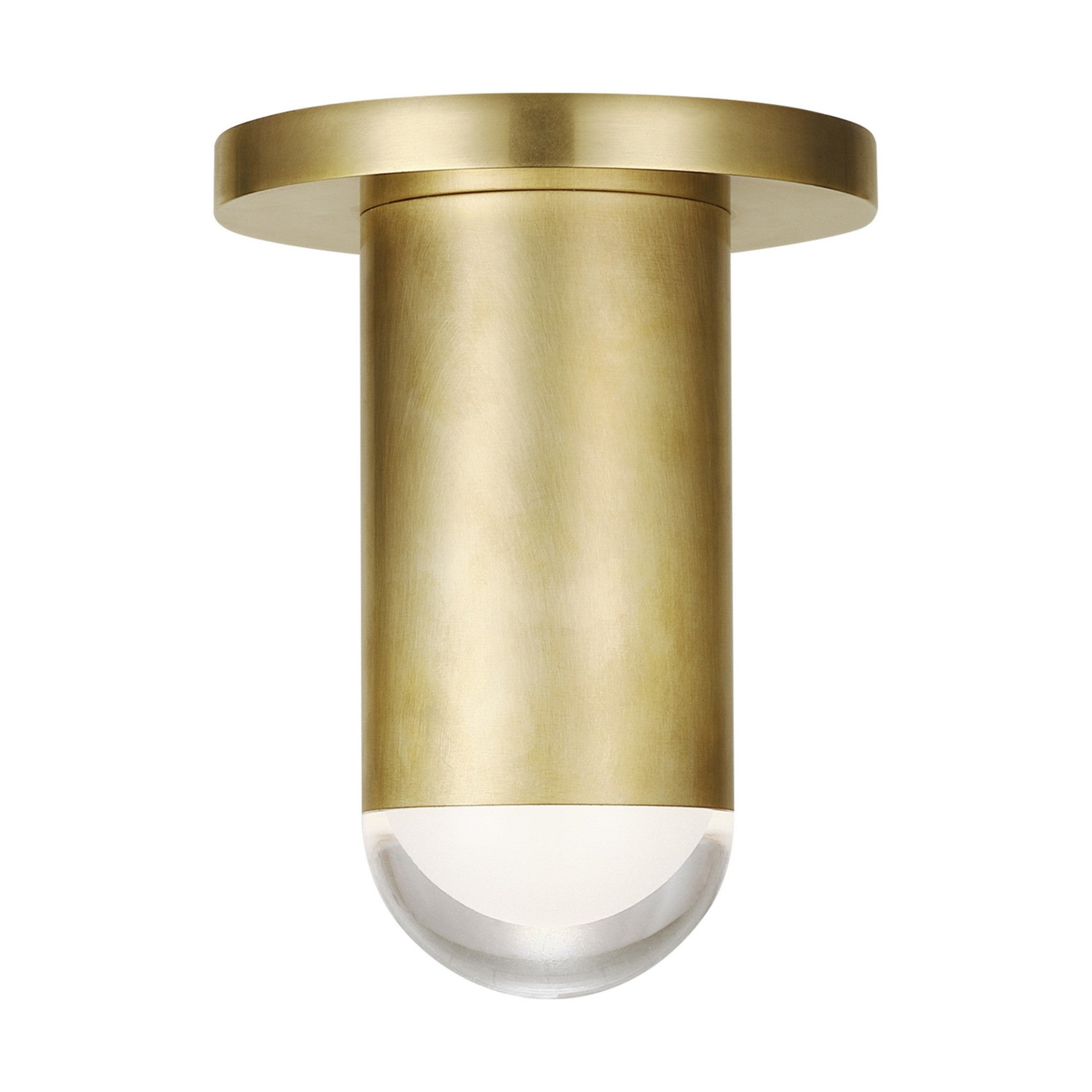 Ebell 6" LED Small Flush Mount, 120-277V, Natural Brass Finish - Bees Lighting