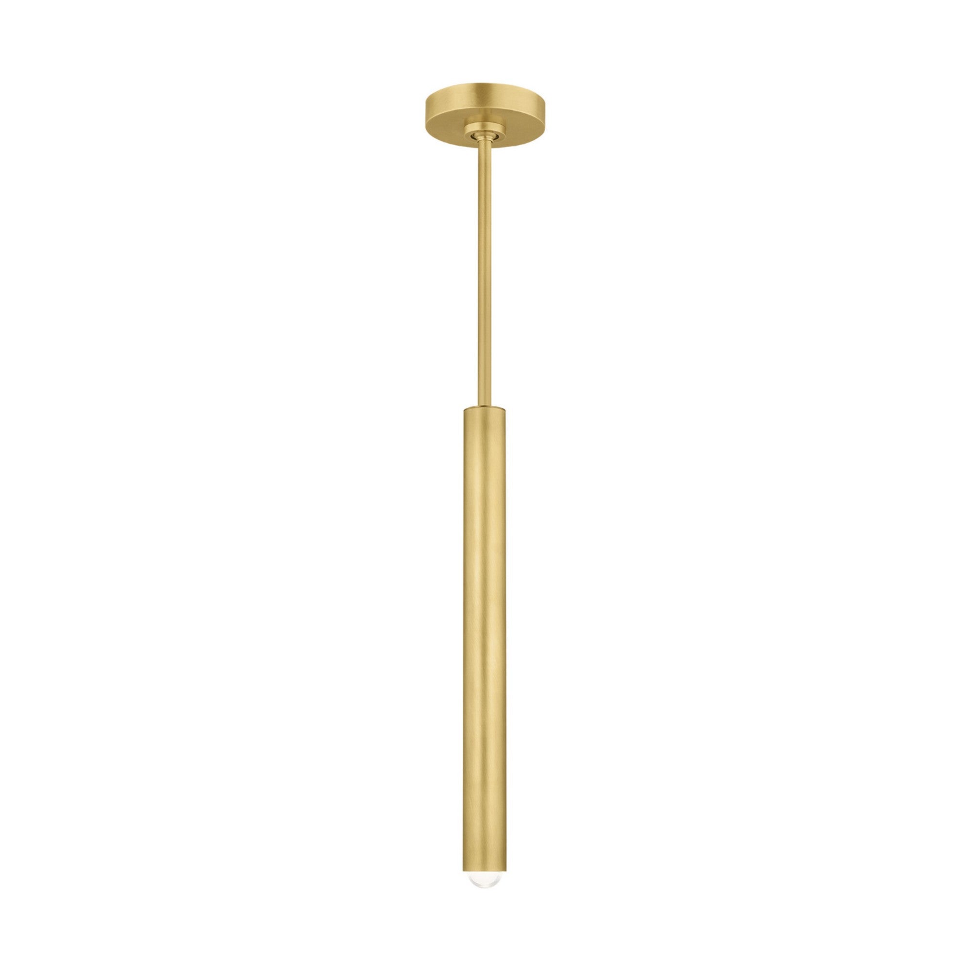 Ebell 17" LED Small Pendant, 277V, Natural Brass Finish - Bees Lighting