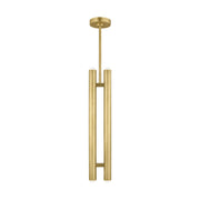 Ebell 5" LED 2-Light Pendant, 120V, Natural Brass Finish - Bees Lighting