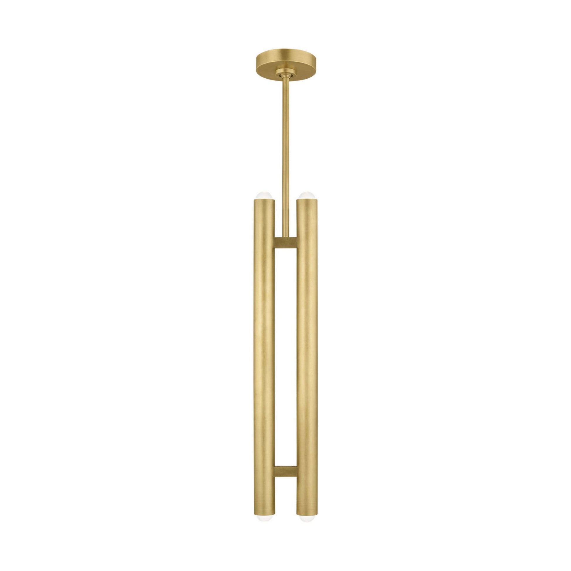 Ebell 5" LED 2-Light Pendant, 120V, Natural Brass Finish - Bees Lighting