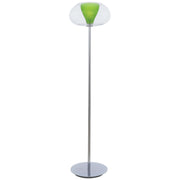 Soft Torchiere, Chrome Finish, Apple Green Glass - Bees Lighting