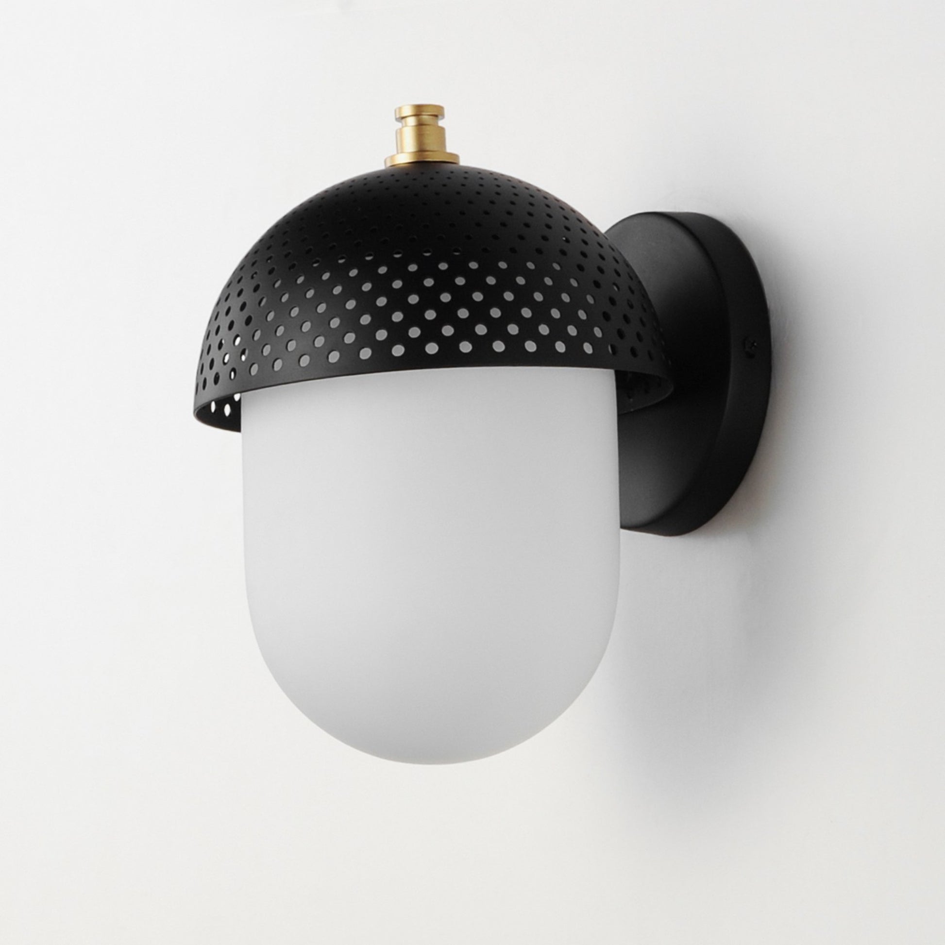 Perf Outdoor 11" Outdoor Wall Sconce, Black & Gold Finish - Bees Lighting