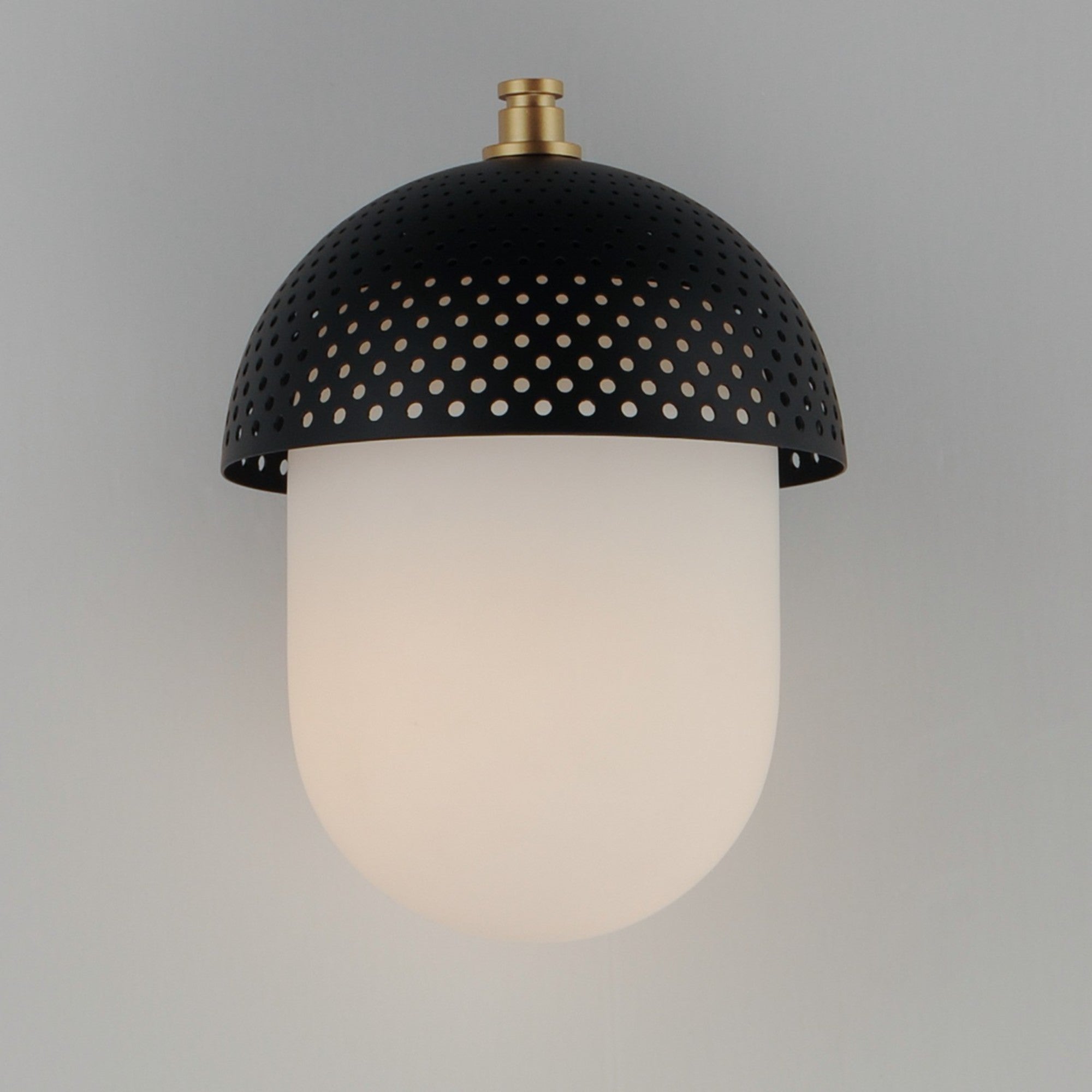 Perf Outdoor 11" Outdoor Wall Sconce, Black & Gold Finish - Bees Lighting