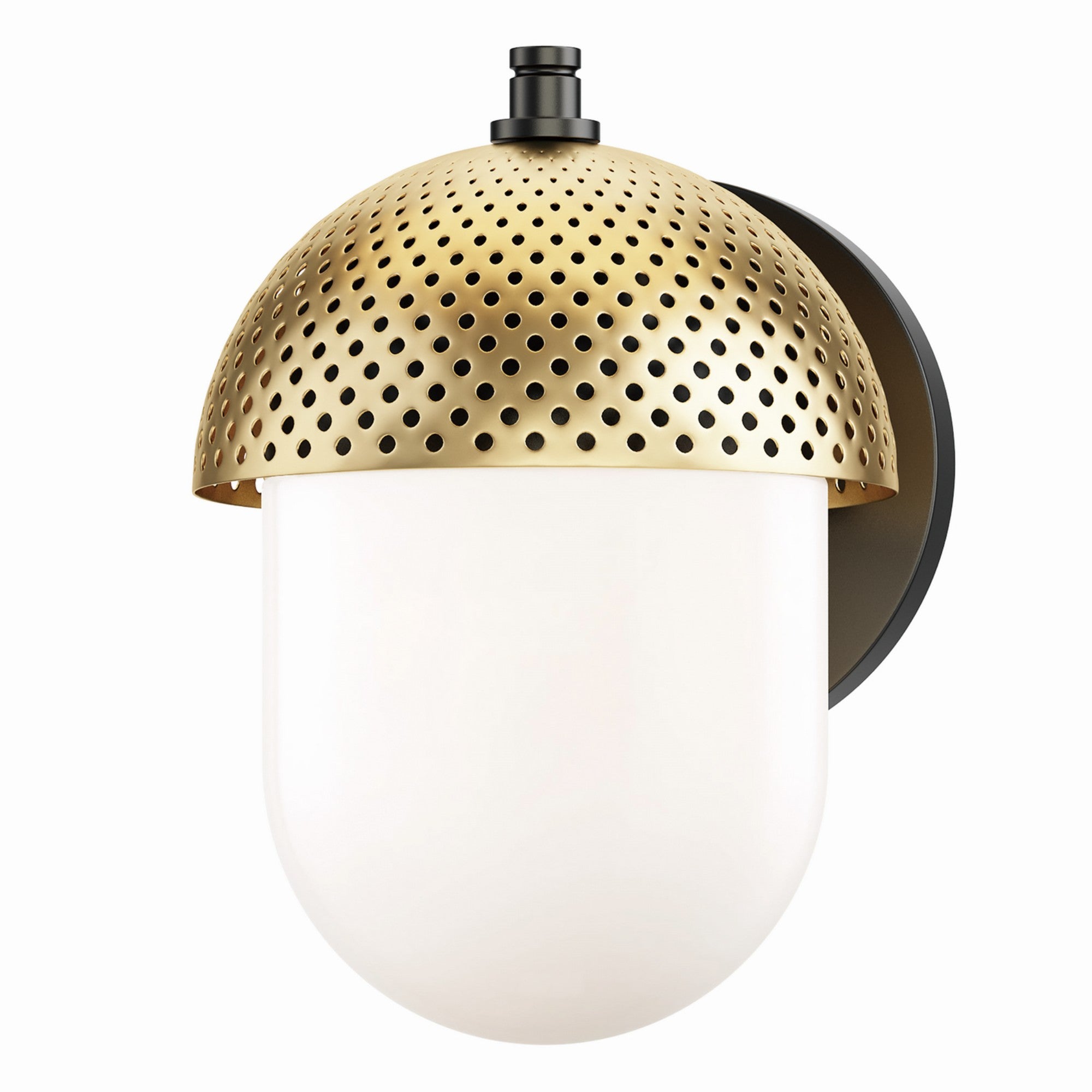 Perf Outdoor 11" Outdoor Wall Sconce, Black & Gold Finish - Bees Lighting