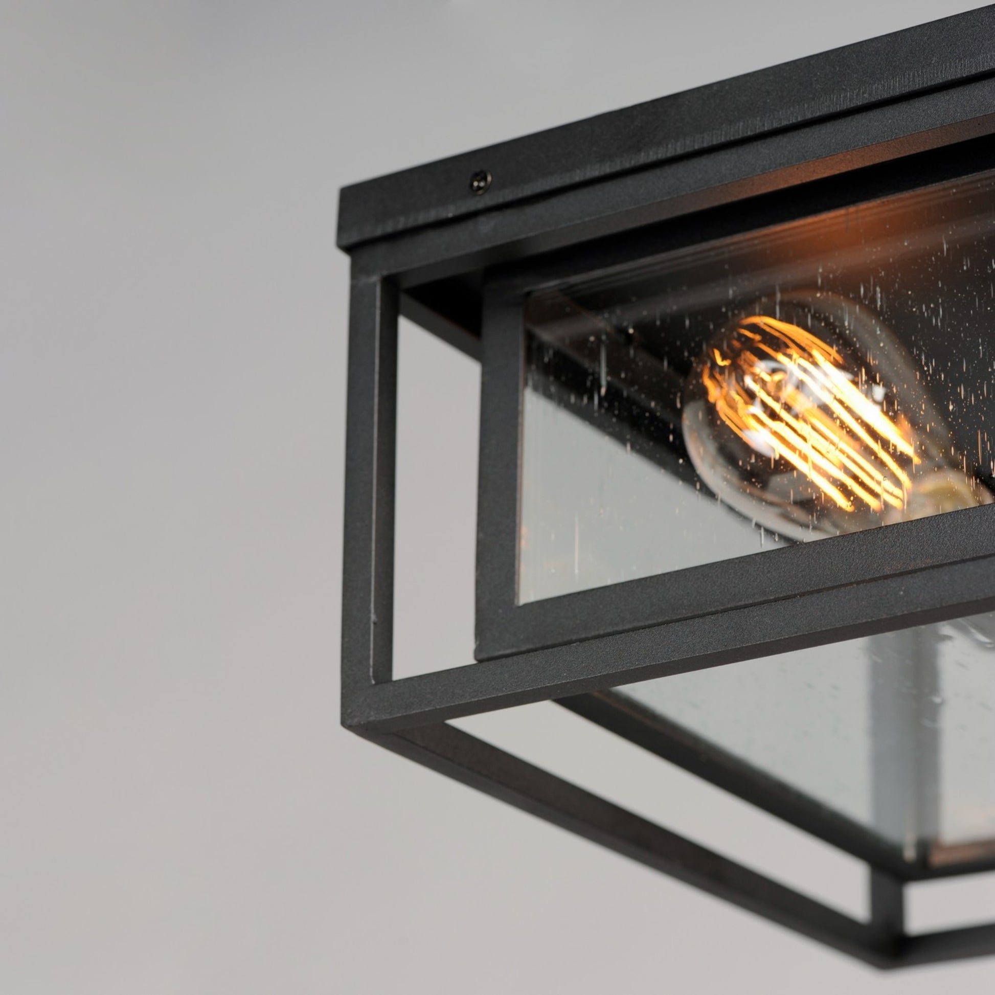 Cabana 12" 2-Light Outdoor Flush Mount, Black Finish - Bees Lighting