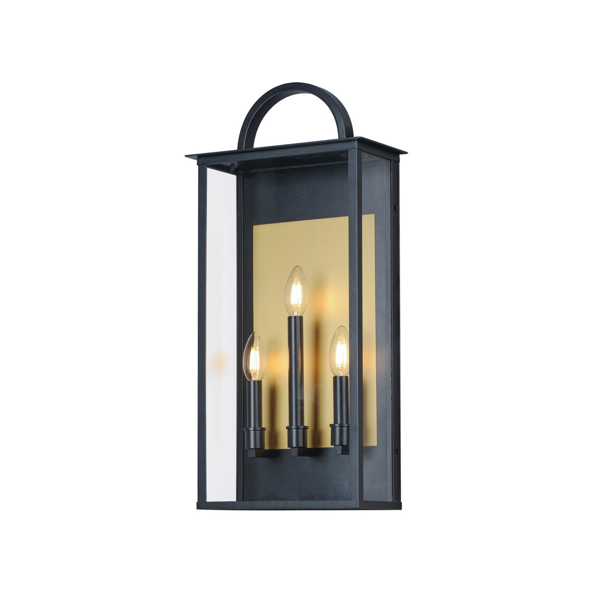 Manchester 24 in. 3 Lights Outdoor Wall Sconce Black Finish