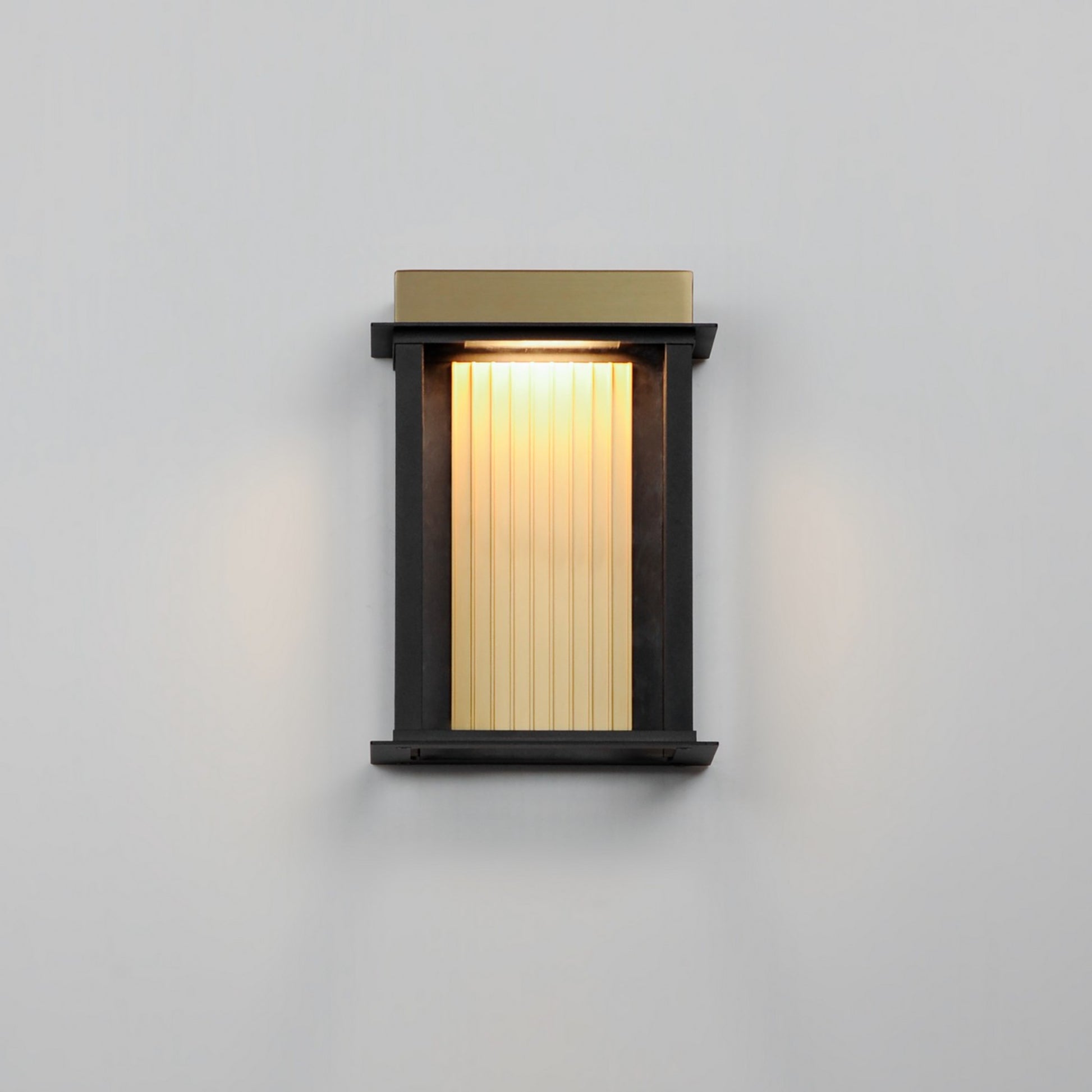 Rincon 10" LED Outdoor Wall Sconce, Black & Gold Finish - Bees Lighting