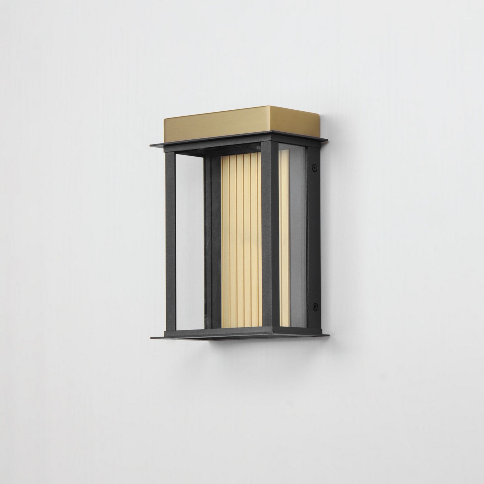 Rincon 10" LED Outdoor Wall Sconce, Black & Gold Finish - Bees Lighting