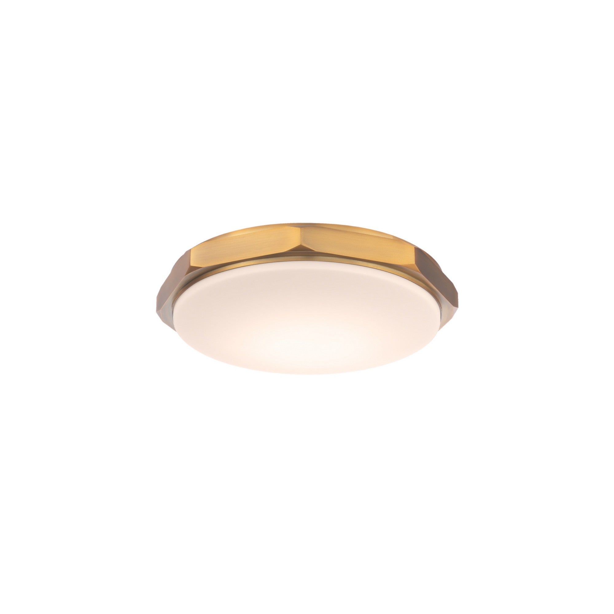 Grommet 16" LED Flush Mount, 3500K, Aged Brass Finish - Bees Lighting