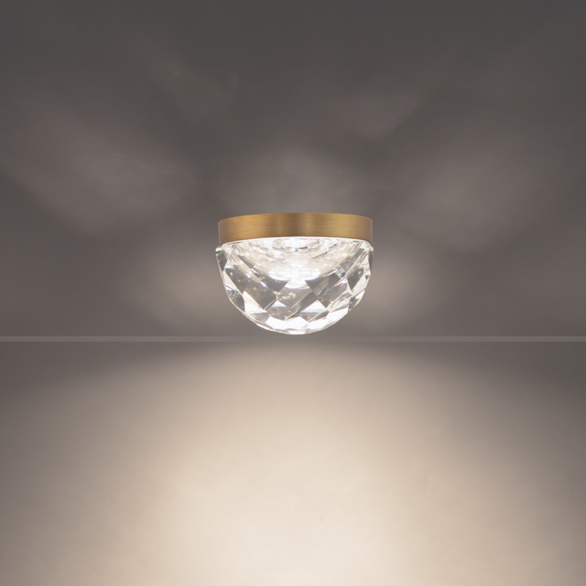 Cascade 6" LED Flush Mount, Aged Brass Finish - Bees Lighting