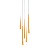 Cascade 17" 5-Light LED Pendant, Aged Brass Finish, Crystal Cap - Bees Lighting