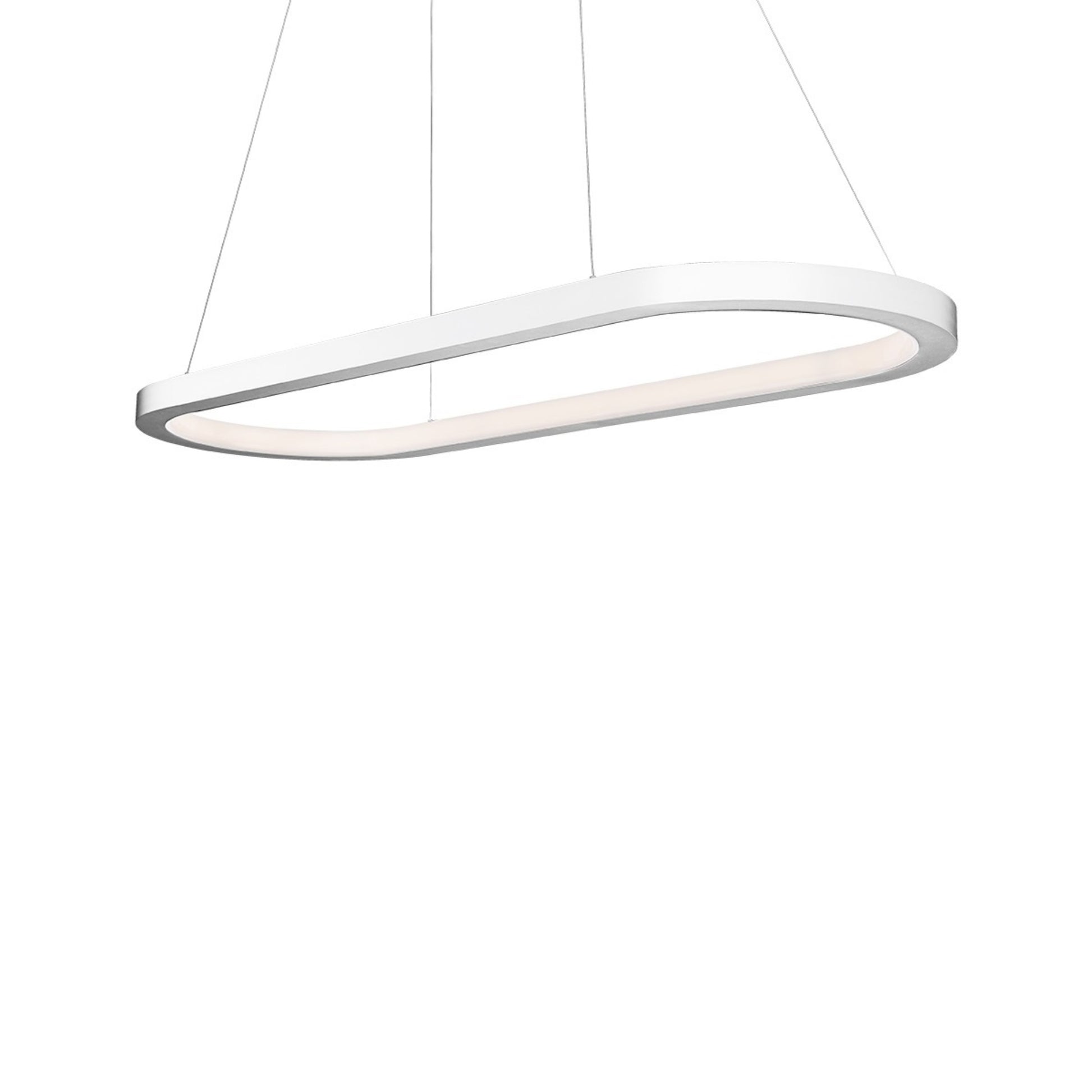 Racetrack 46" LED Linear Pendant, 2700K, Brushed Aluminum Finish - Bees Lighting