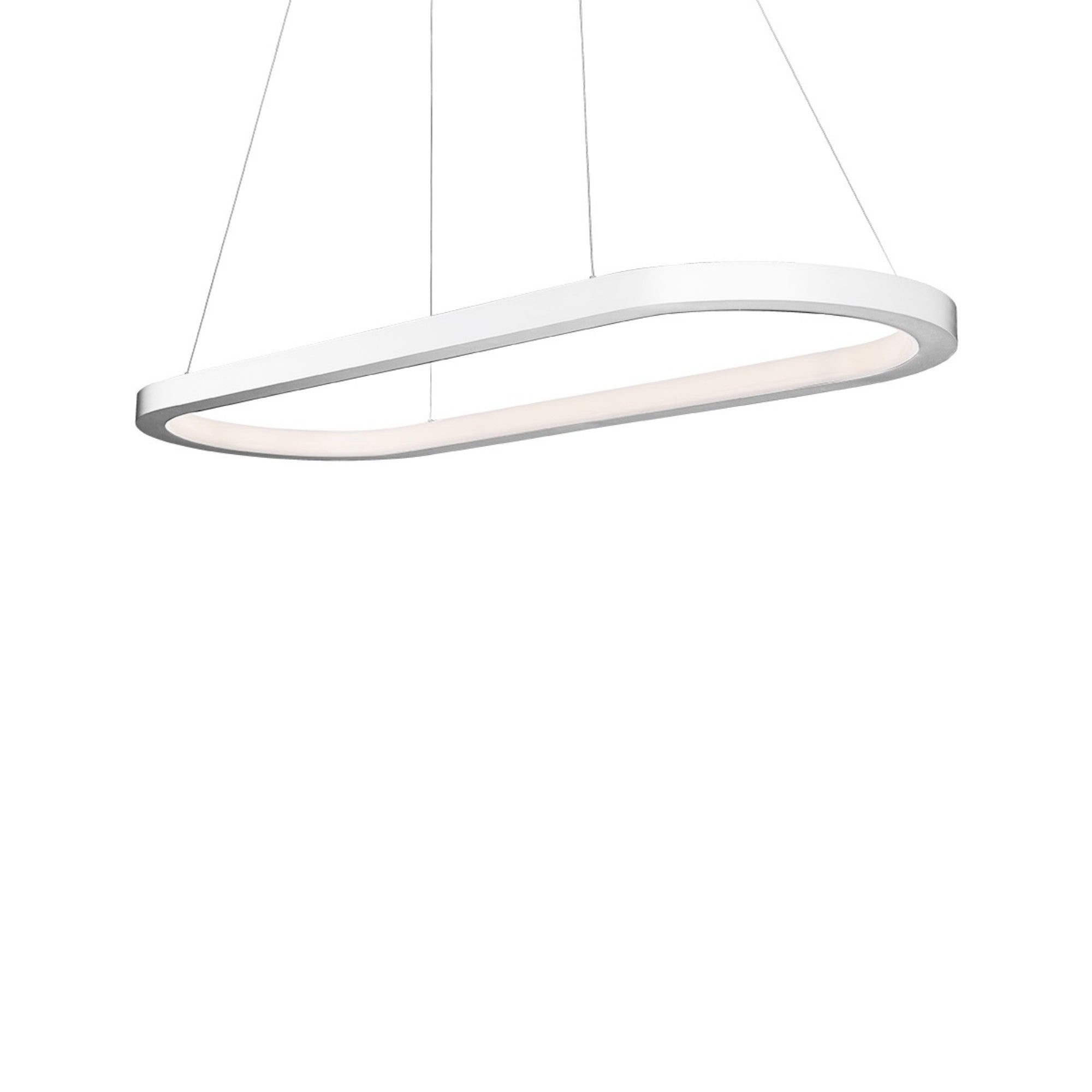 Racetrack 46" LED Linear Pendant, 3500K, Brushed Aluminum Finish - Bees Lighting