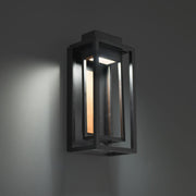 Dorne 18" LED Outdoor Wall Sconce, Black & Aged Brass Finish - Bees Lighting