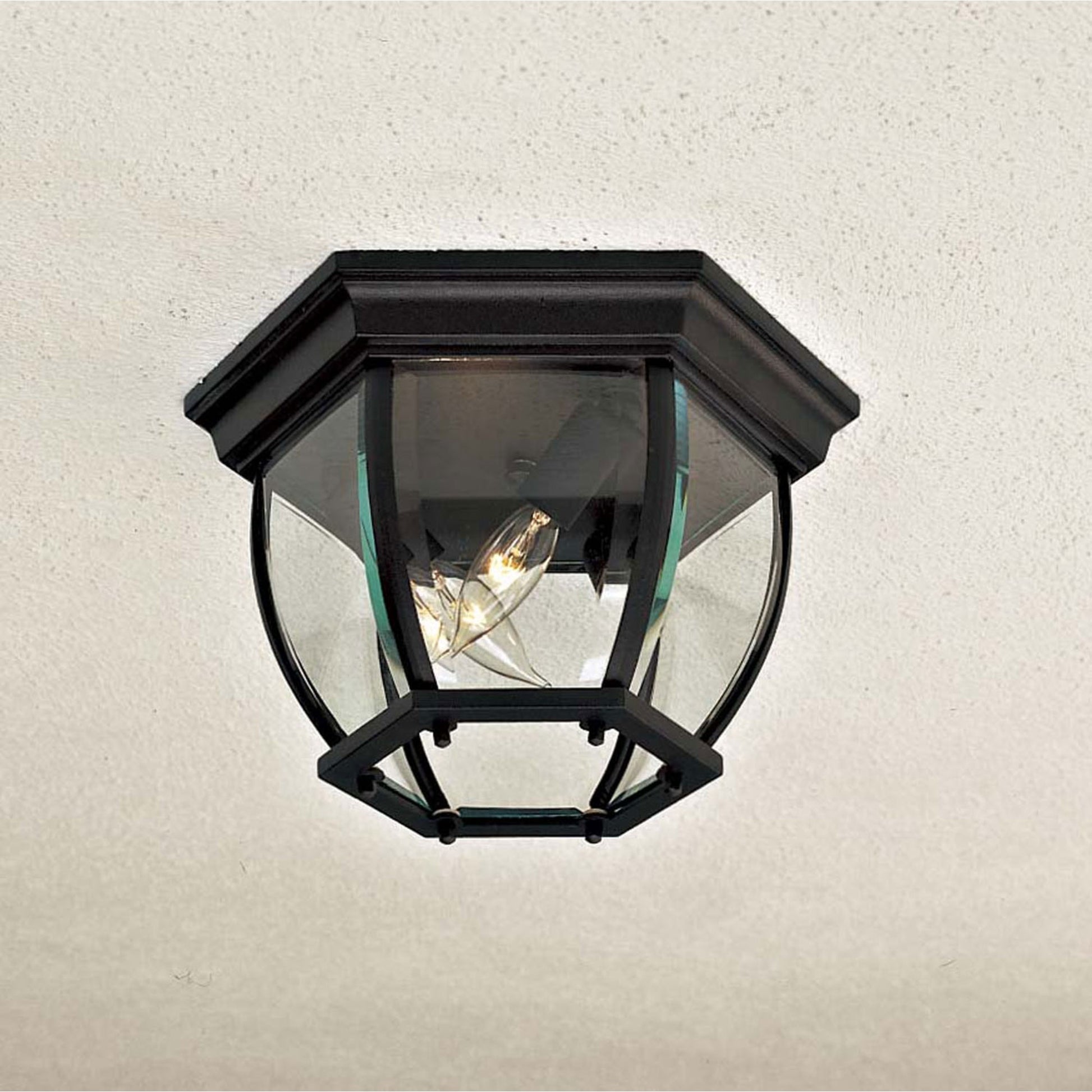 Wyndmere 11" 3-Light Outdoor Flush Mount, Coal Finish - Bees Lighting