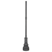 8 ft Post With Base, Direct Burial, 3 in. Round Aluminum Shaft, Black Finish - Bees Lighting