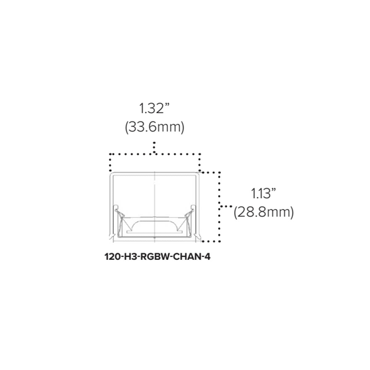 4ft Deep Aluminum Mounting Channel with Lens for Hybrid 3 RGBW Strip Light - Bees Lighting