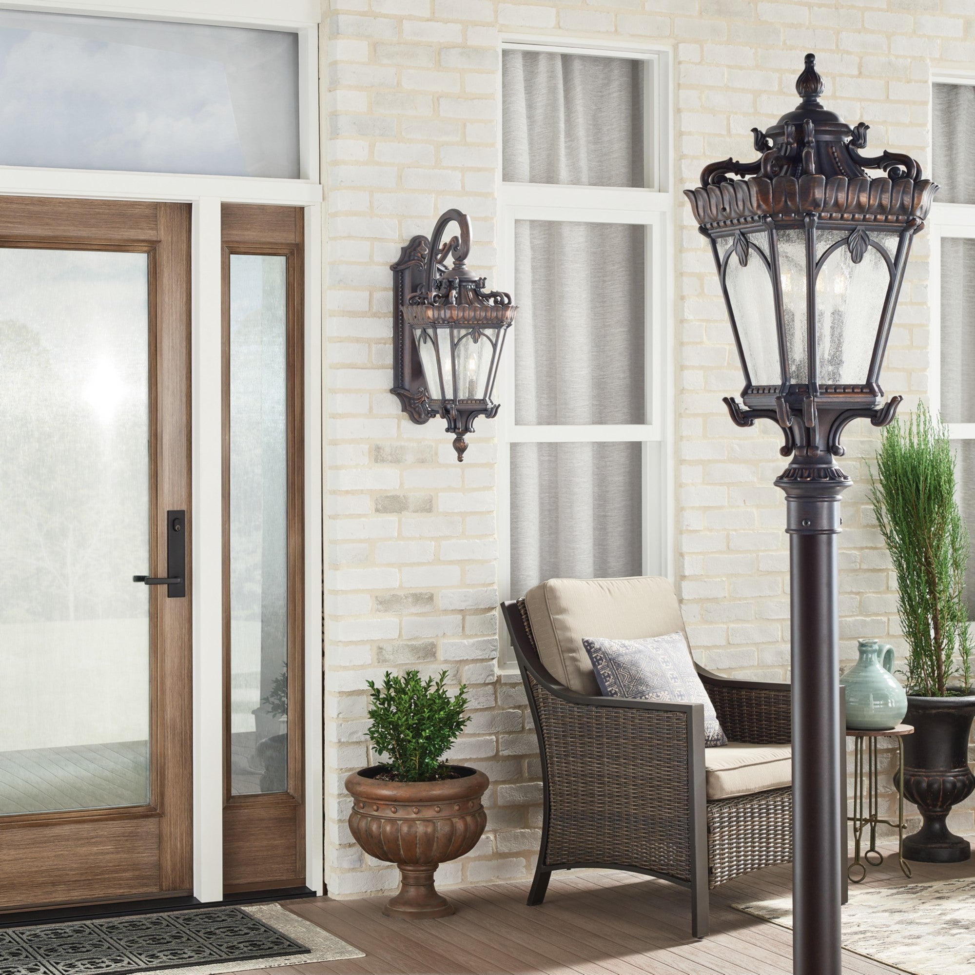 Tournai 30" 4-Light Outdoor Post Light, Londonderry Finish - Bees Lighting