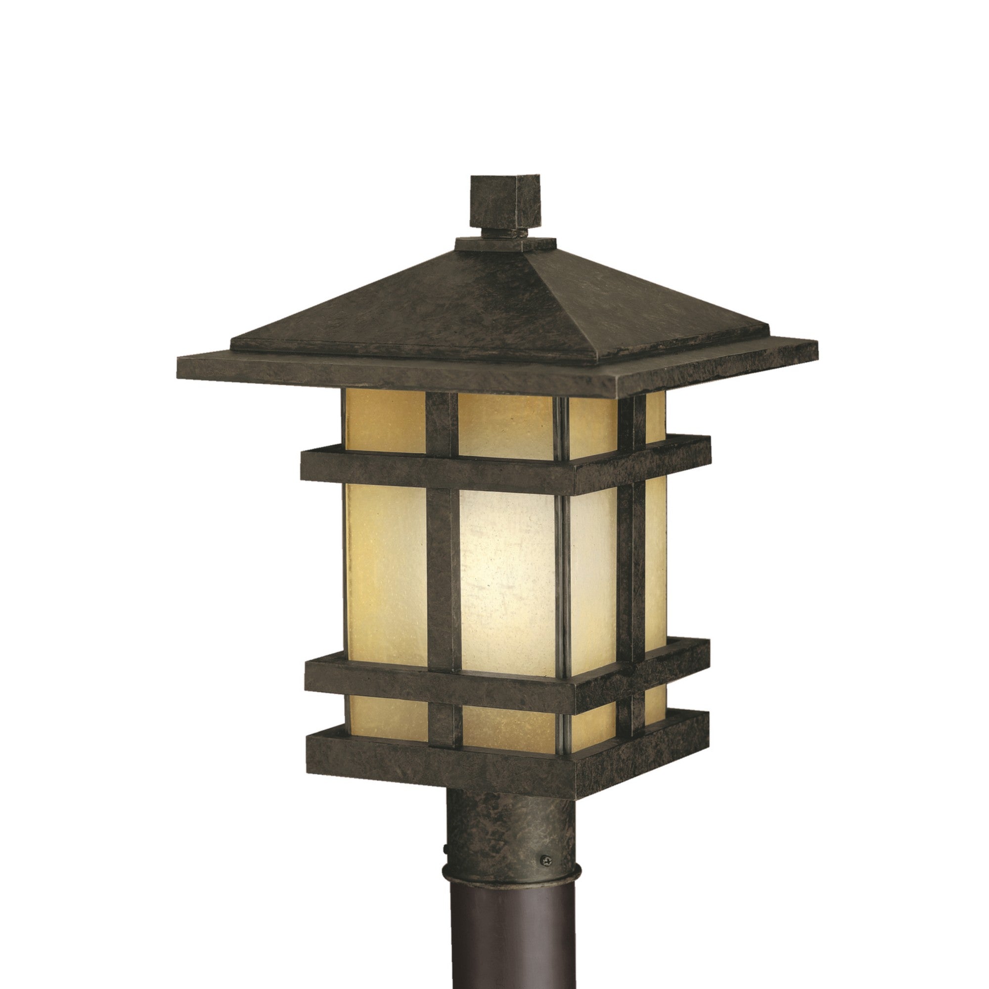 Cross Creek 17" Outdoor Post Light, Aged Bronze Finish - Bees Lighting