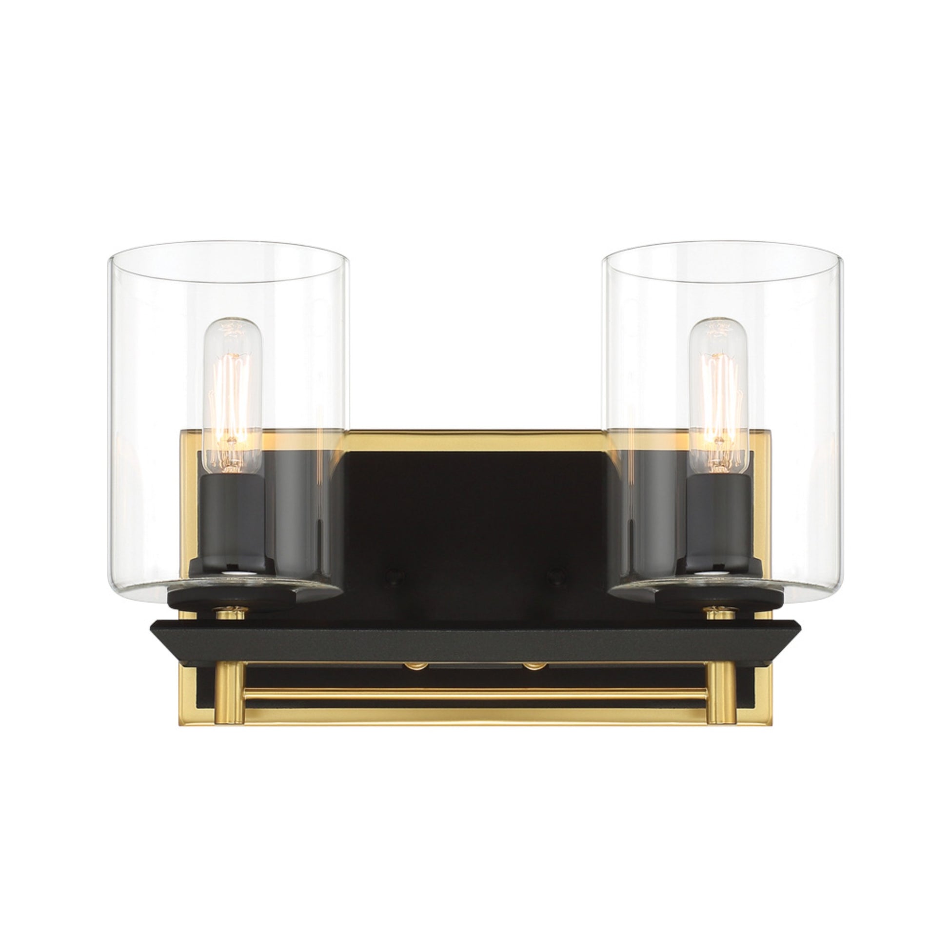 Sable Point 12" 2-Light Bath Vanity, Sand Coal & Honey Gold Accents - Bees Lighting