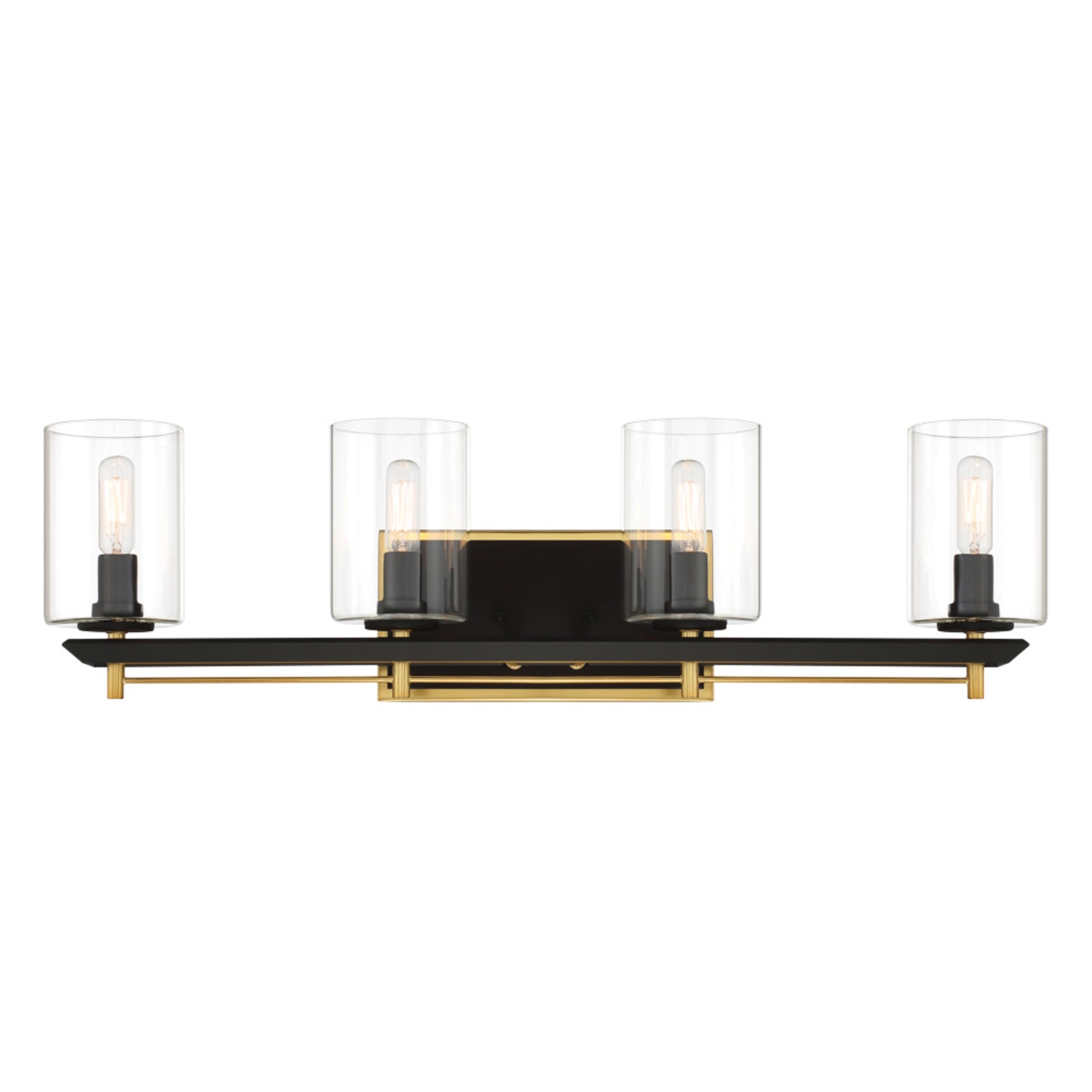 Sable Point 28" 4-Light Bath Vanity, Sand Coal & Honey Gold Accents - Bees Lighting