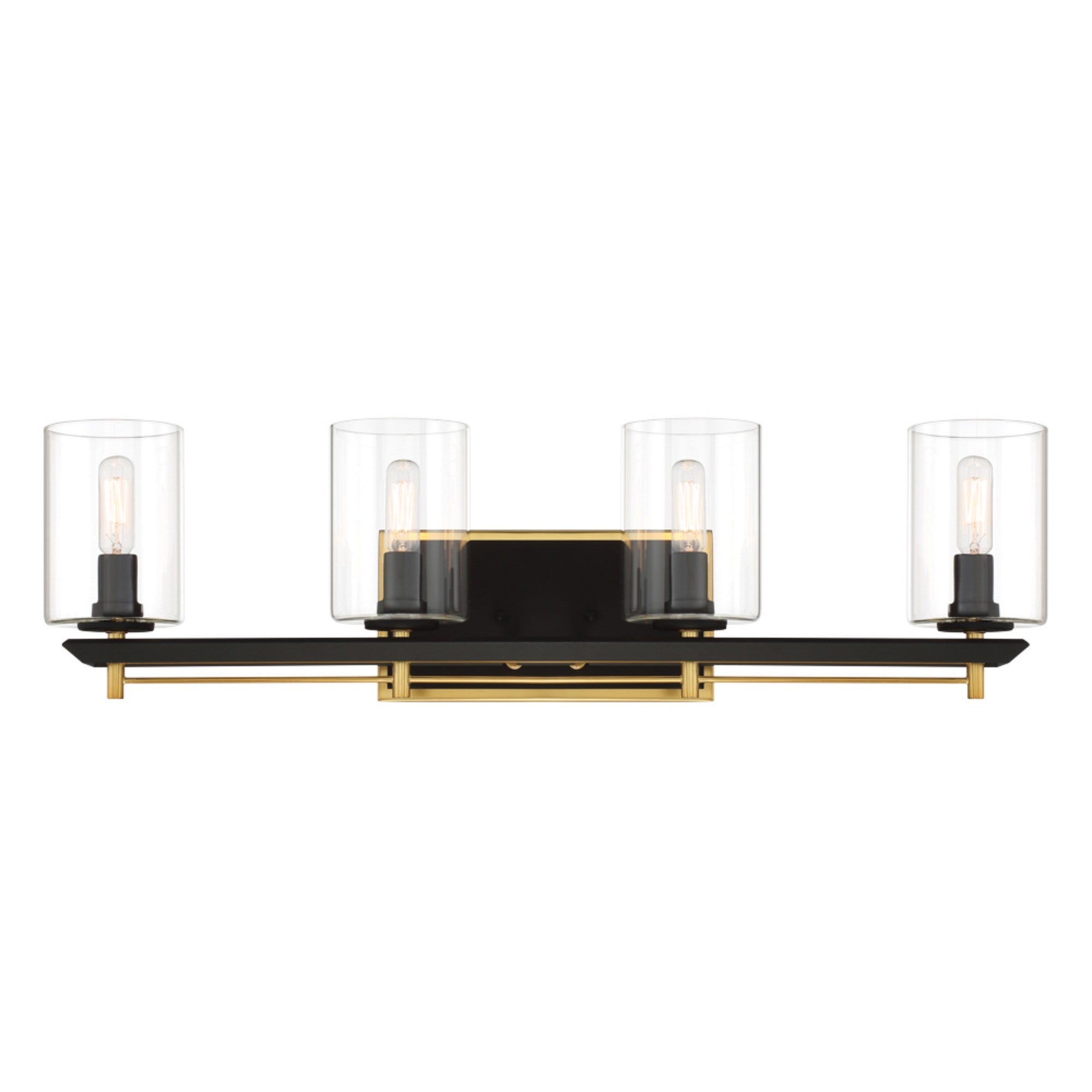 Sable Point 28" 4-Light Bath Vanity, Sand Coal & Honey Gold Accents - Bees Lighting