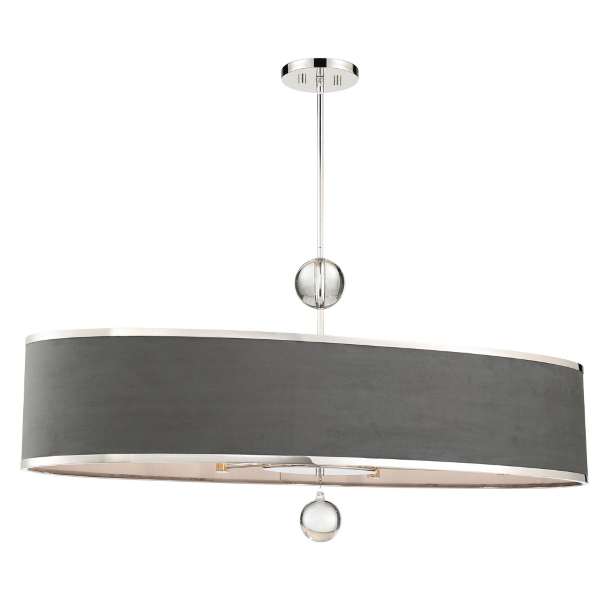 Luxour 44" 6-Light Island Light, Polished Nickel Finish - Bees Lighting