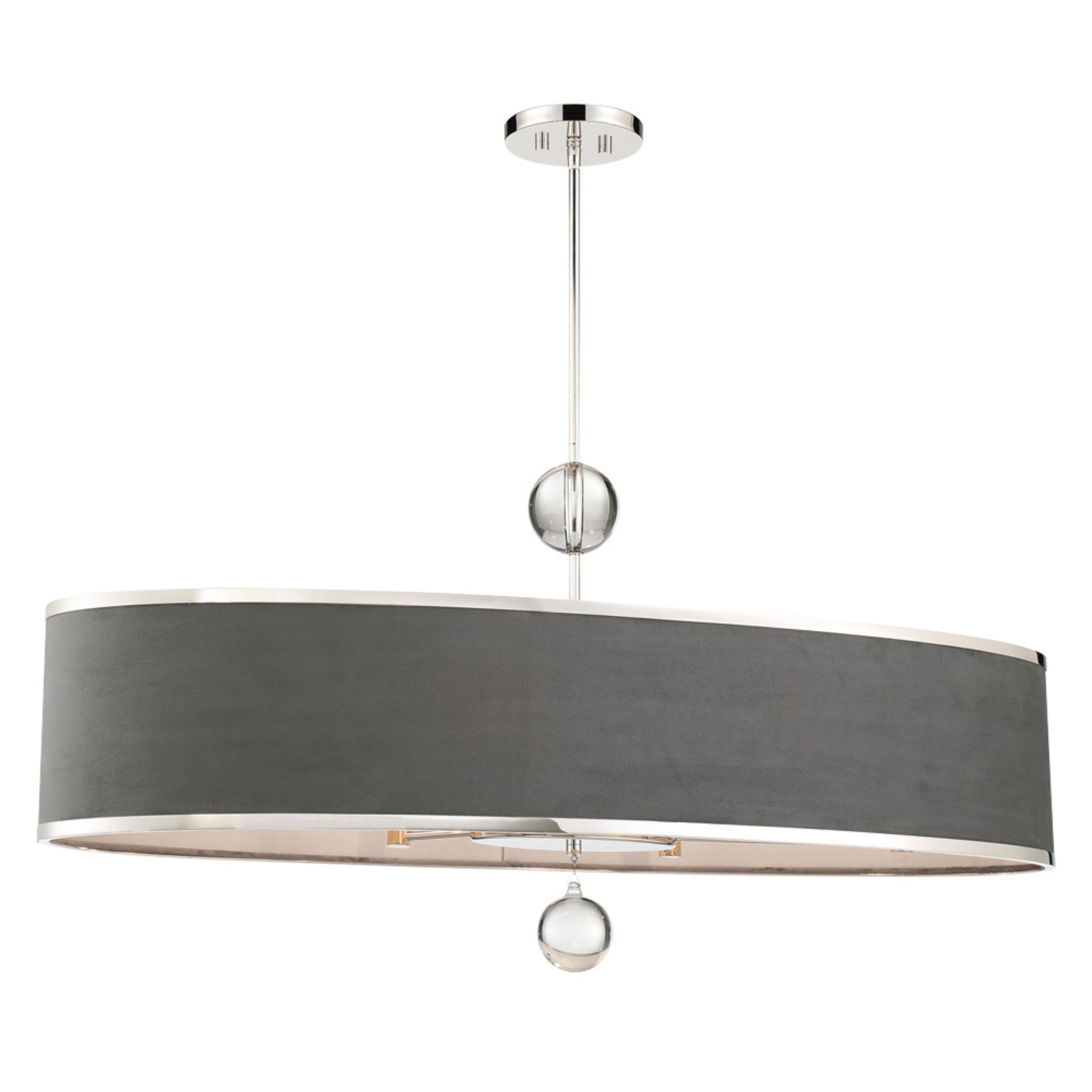 Luxour 44" 6-Light Island Light, Polished Nickel Finish - Bees Lighting