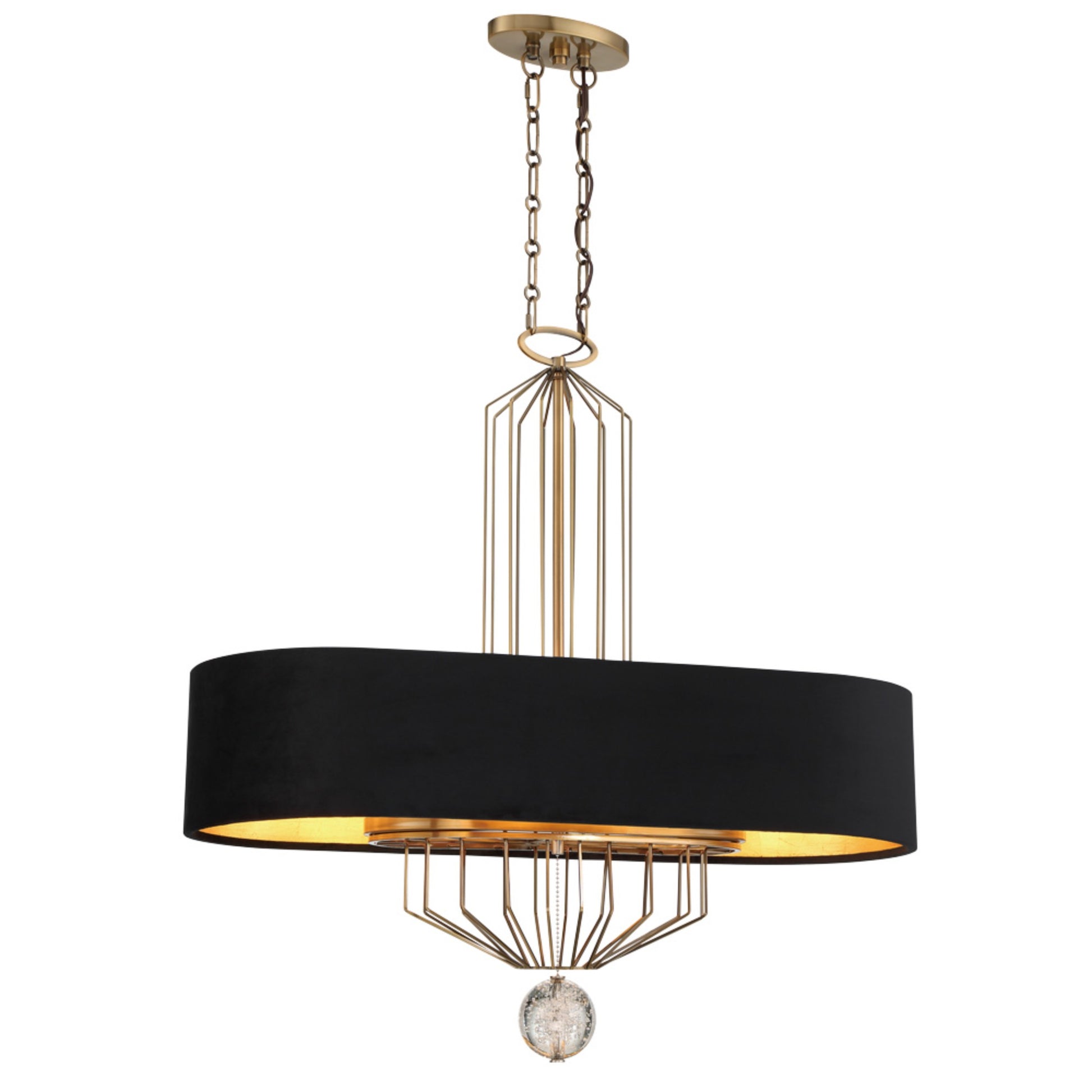 Grandeur 38" 8-Light Island Light, Aged Antique Brass Finish - Bees Lighting