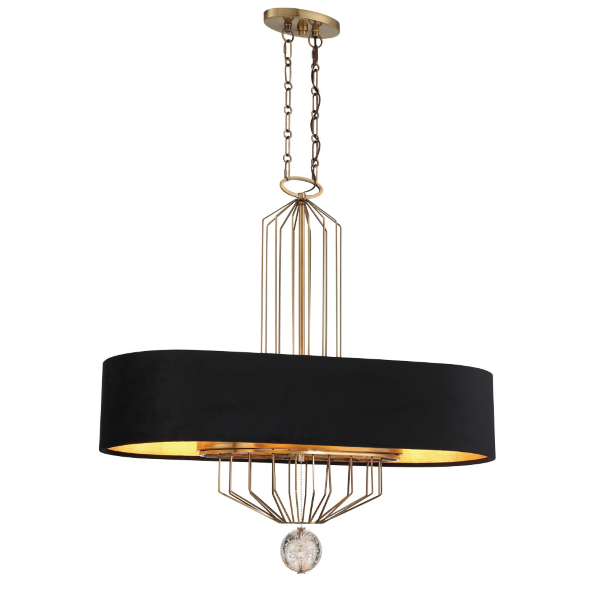 Grandeur 38" 8-Light Island Light, Aged Antique Brass Finish - Bees Lighting